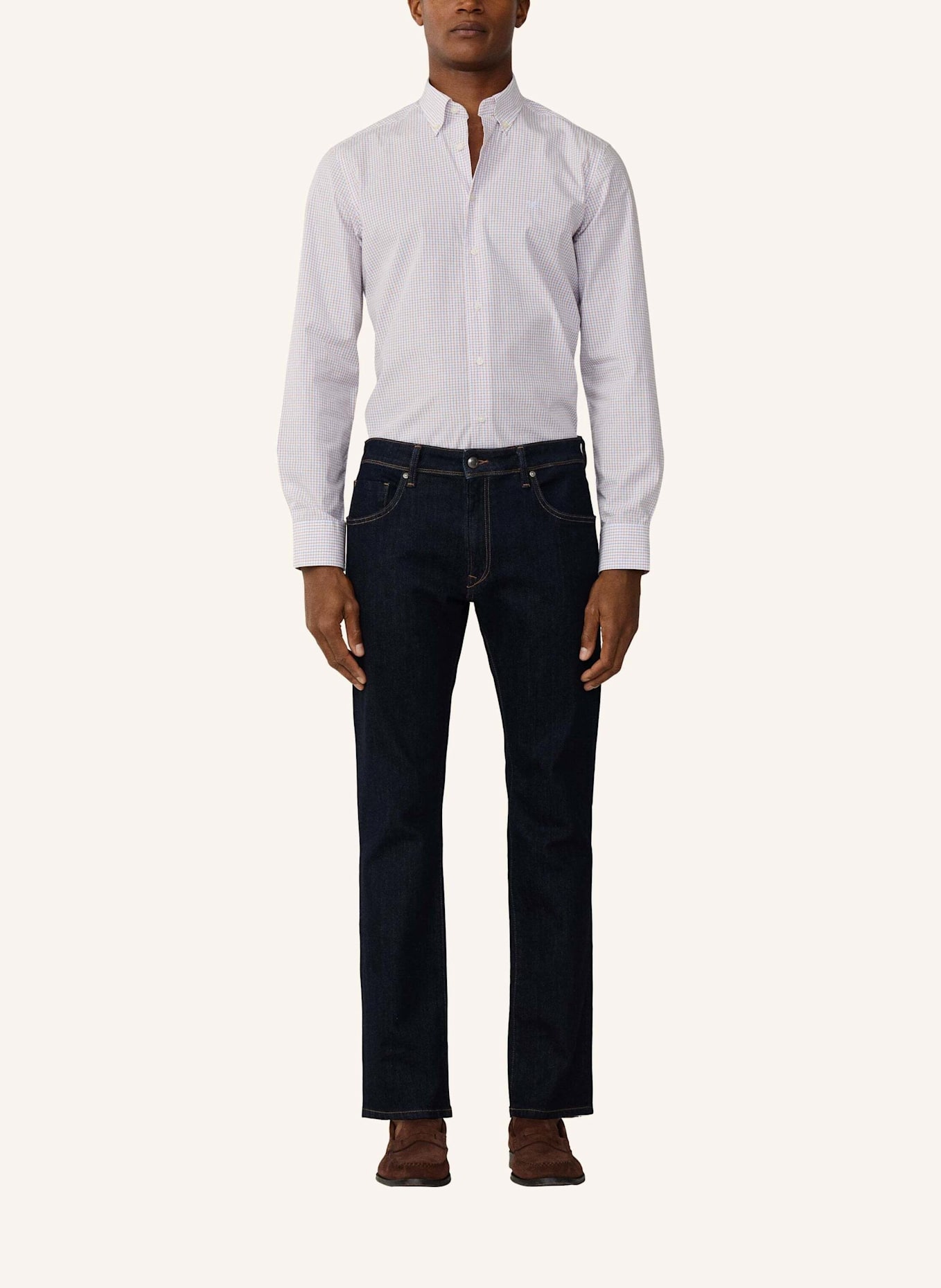 HACKETT LONDON Freizeithemd CITY TATTERSALL: ROT