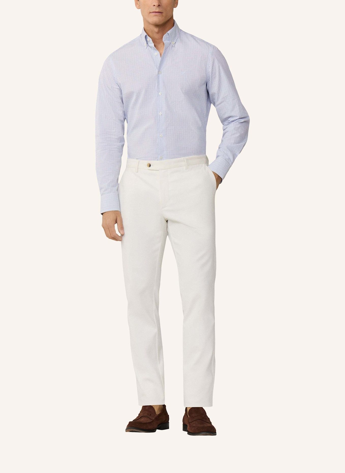 HACKETT LONDON Freizeithemd CITY TATTERSALL: BLAU