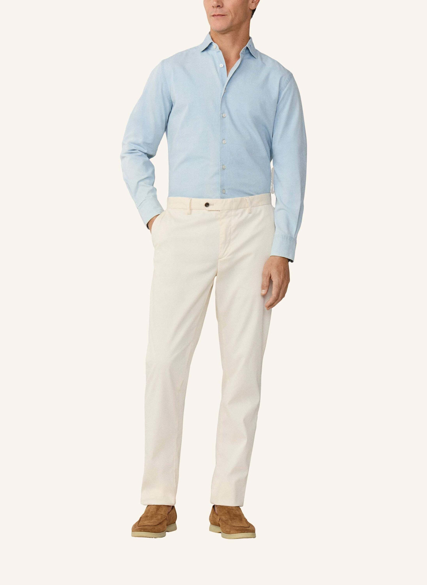HACKETT LONDON Freizeithemd LIGHT WASH DENIM: DUNKELBLAU