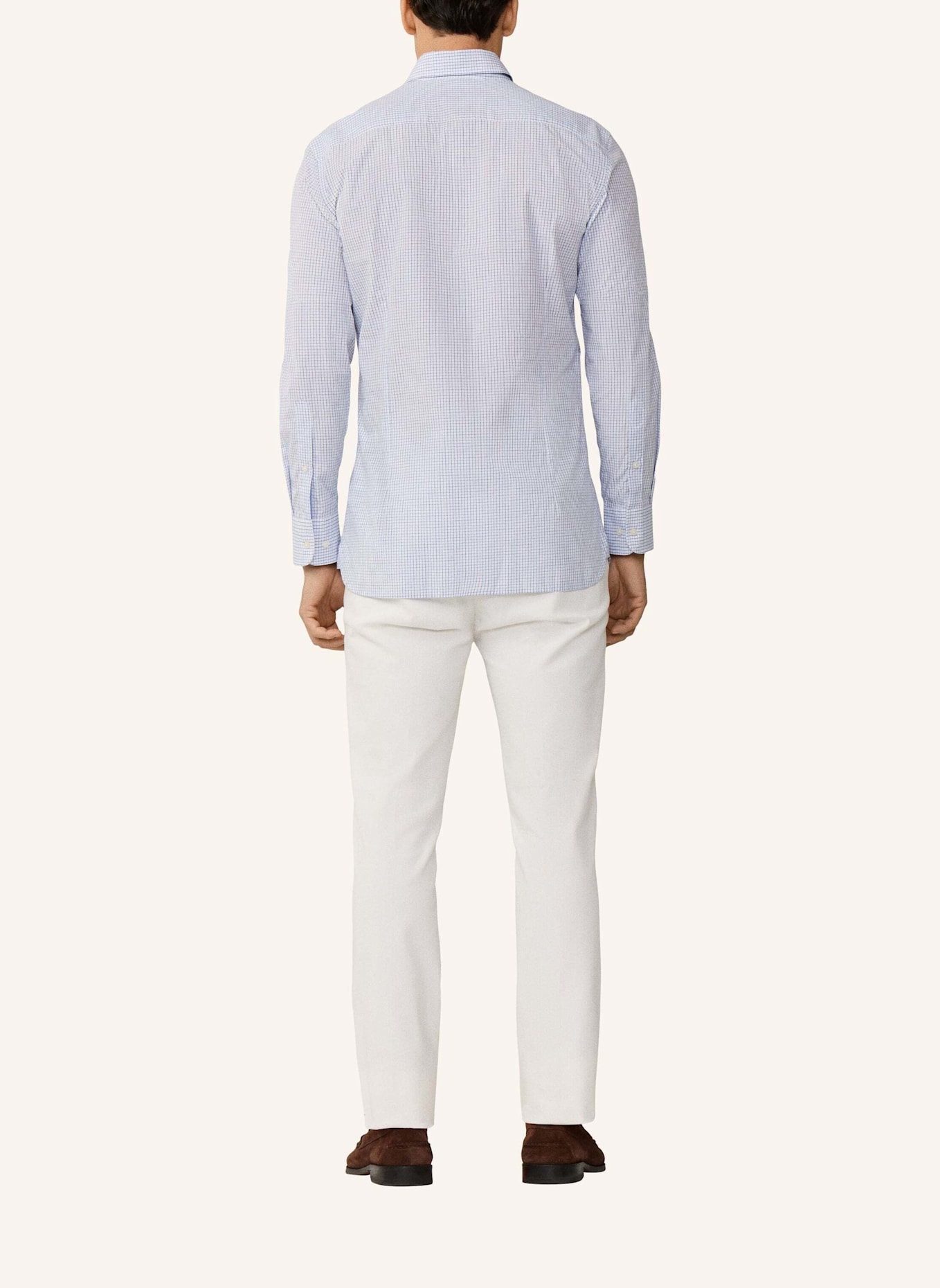 HACKETT LONDON Freizeithemd CITY TATTERSALL: BLAU