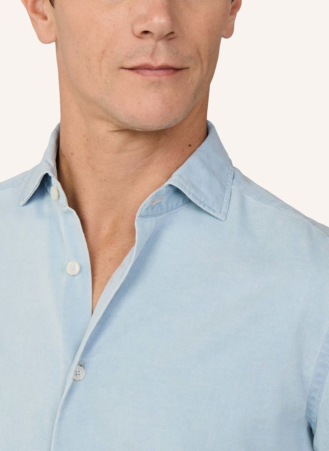 HACKETT LONDON Freizeithemd LIGHT WASH DENIM: DUNKELBLAU