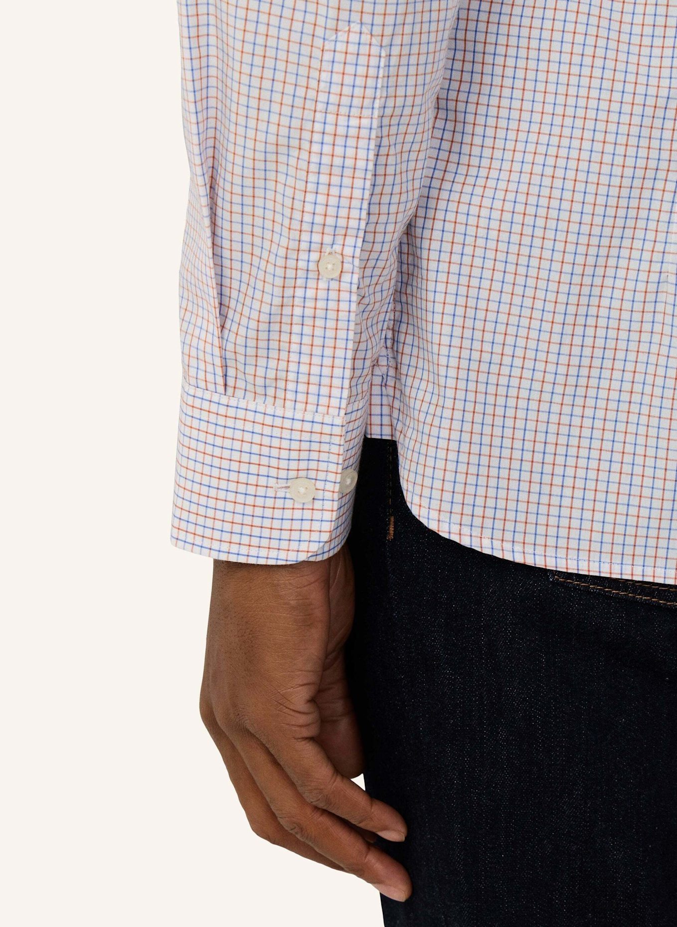 HACKETT LONDON Freizeithemd CITY TATTERSALL: ROT