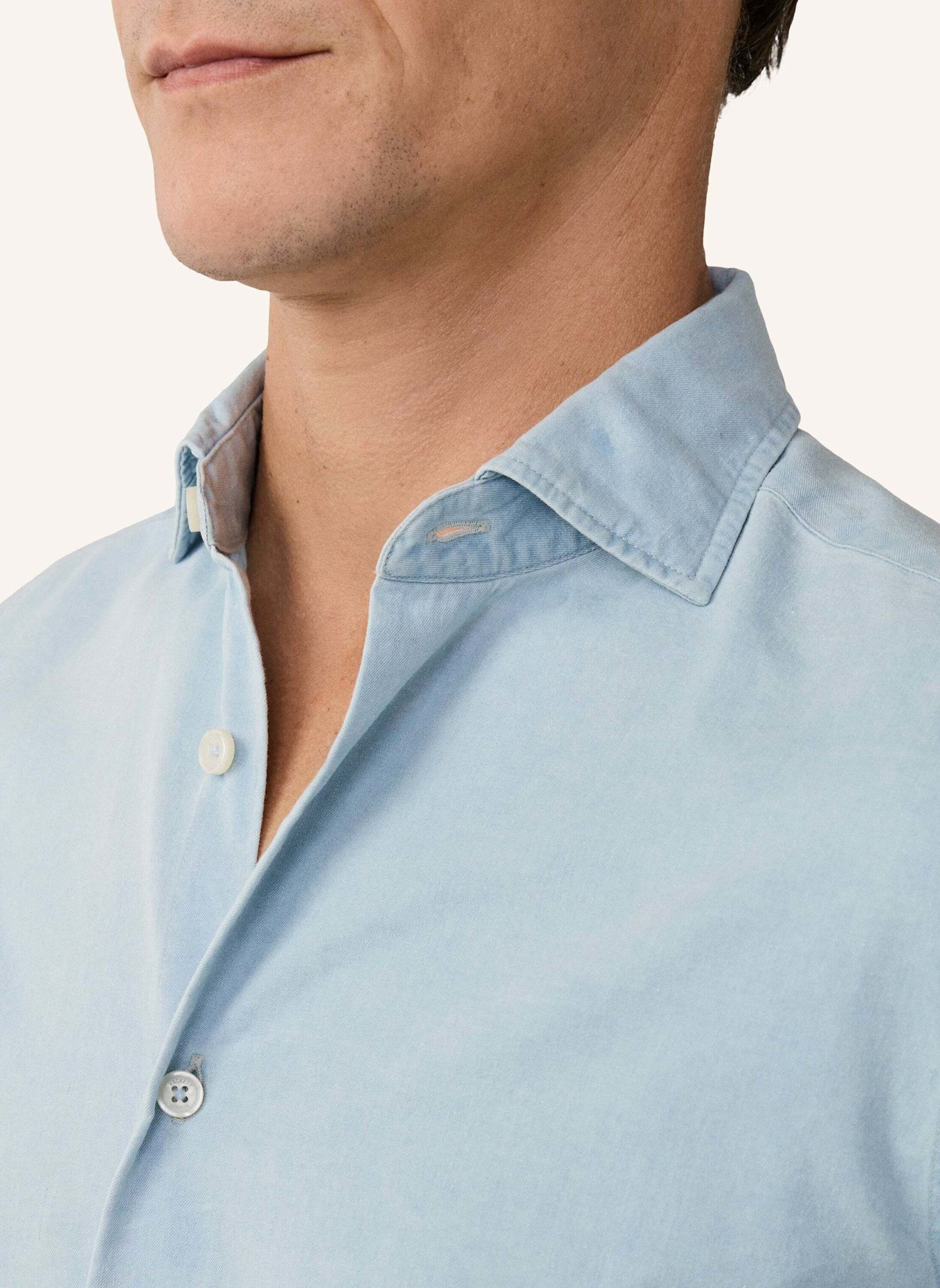 HACKETT LONDON Freizeithemd LIGHT WASH DENIM: DUNKELBLAU