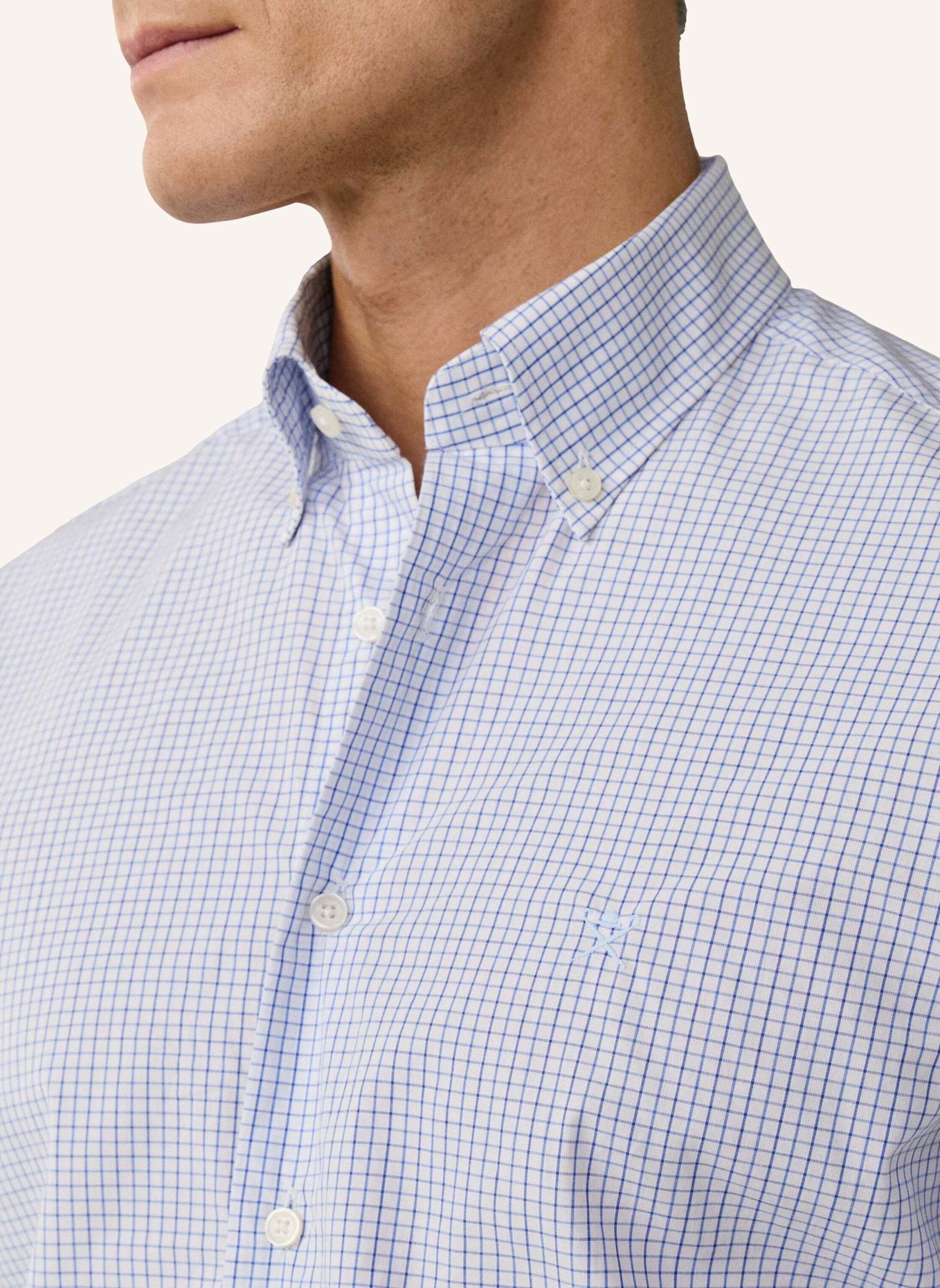 HACKETT LONDON Freizeithemd CITY TATTERSALL: BLAU