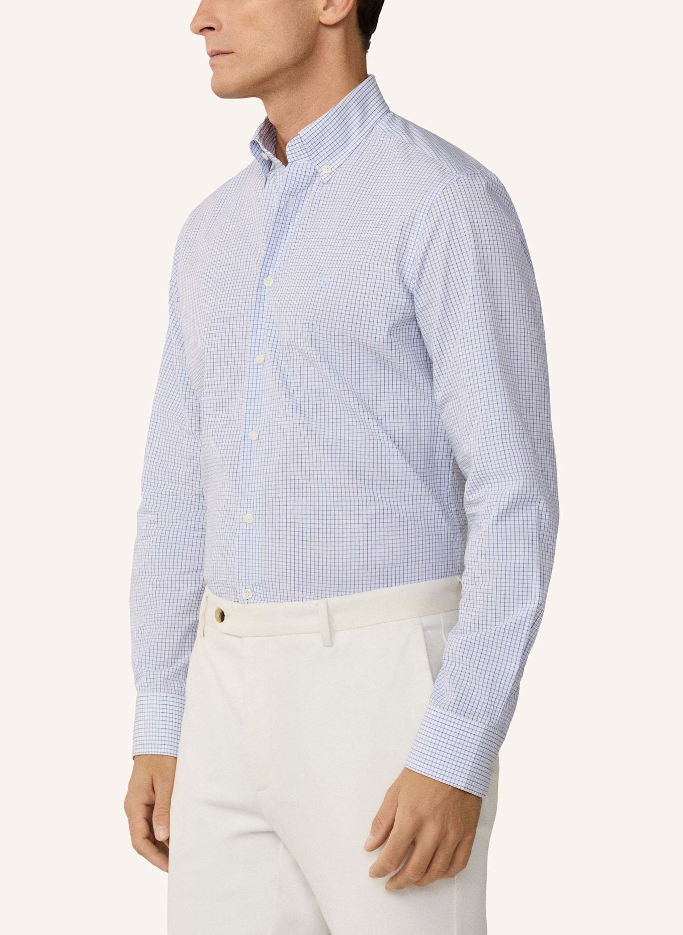 HACKETT LONDON Freizeithemd CITY TATTERSALL: BLAU