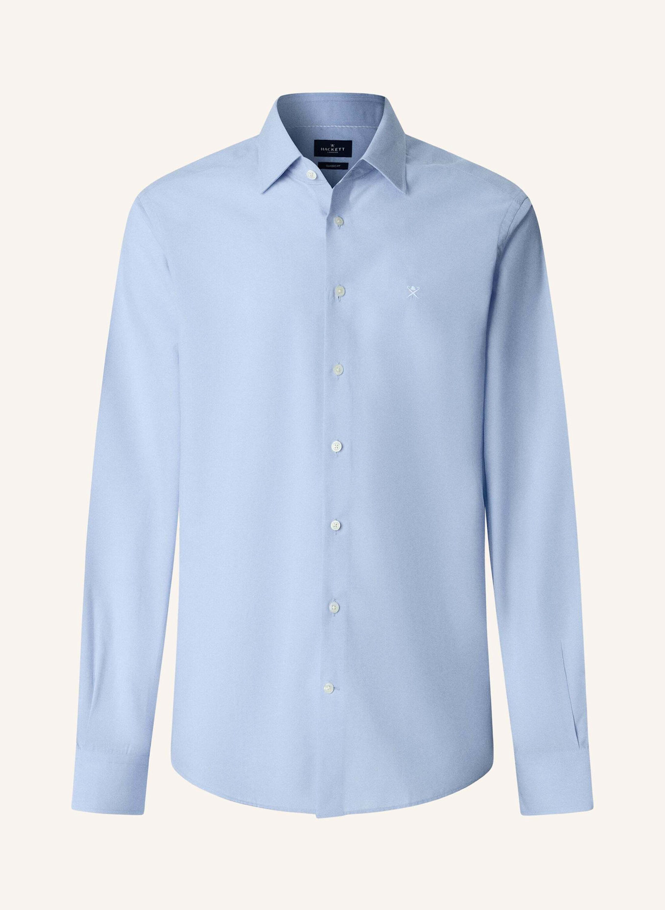 HACKETT LONDON Freizeithemd SOLID END ON END: HELLBLAU