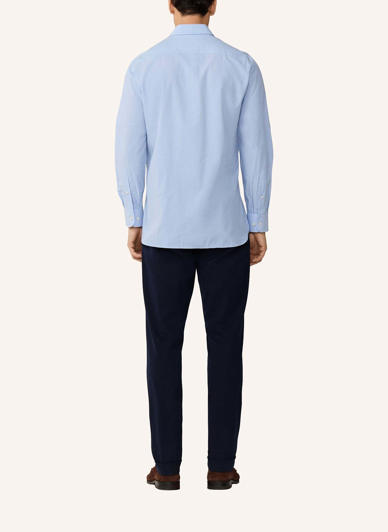 HACKETT LONDON Freizeithemd SOLID END ON END: HELLBLAU