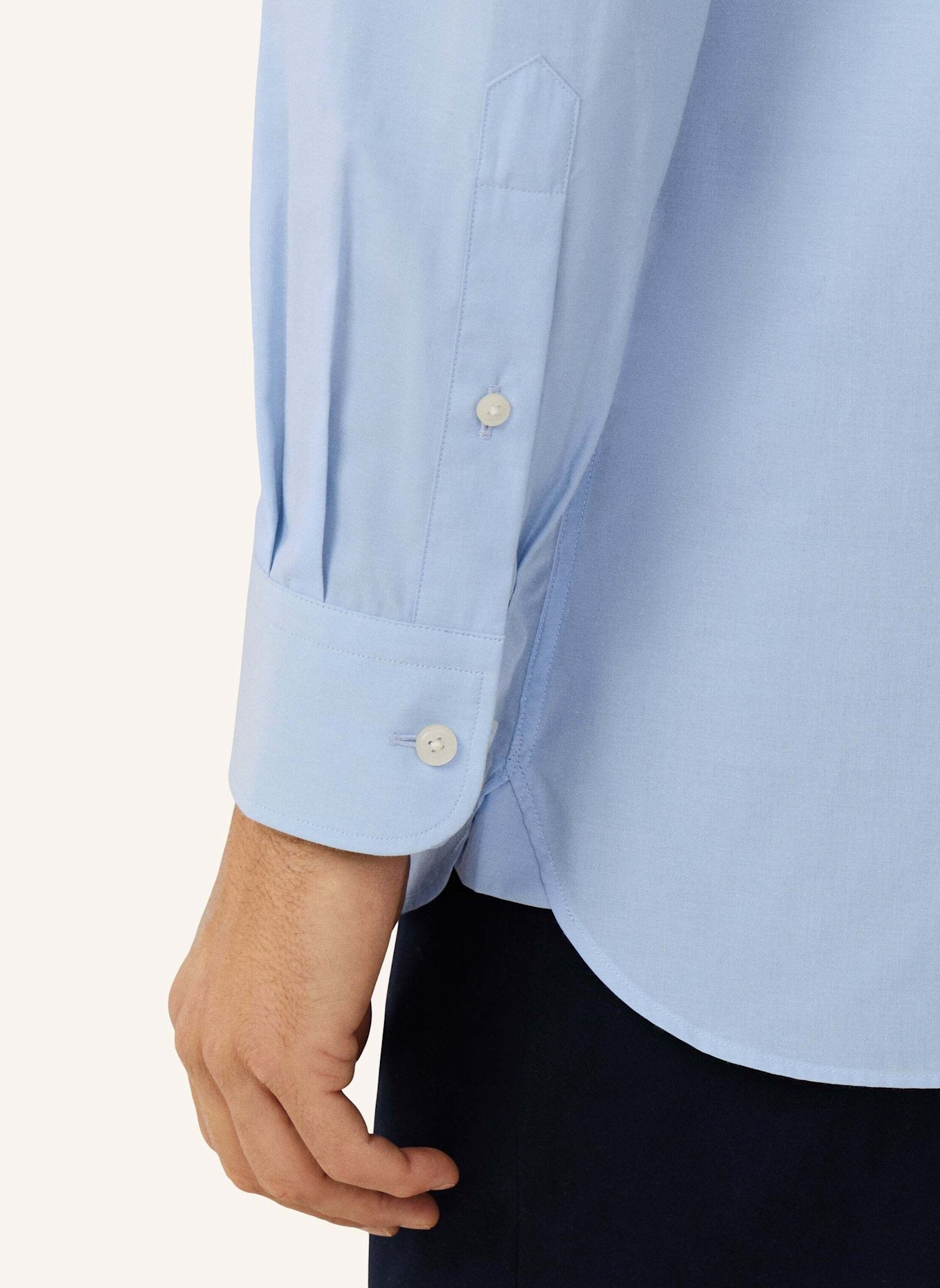 HACKETT LONDON Freizeithemd SOLID END ON END: HELLBLAU