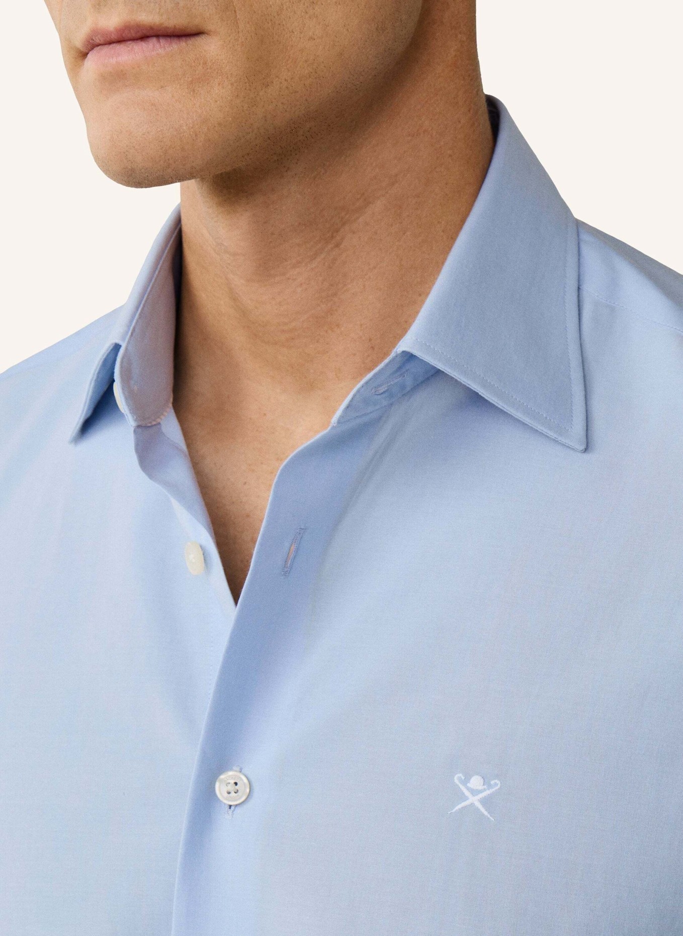 HACKETT LONDON Freizeithemd SOLID END ON END: HELLBLAU