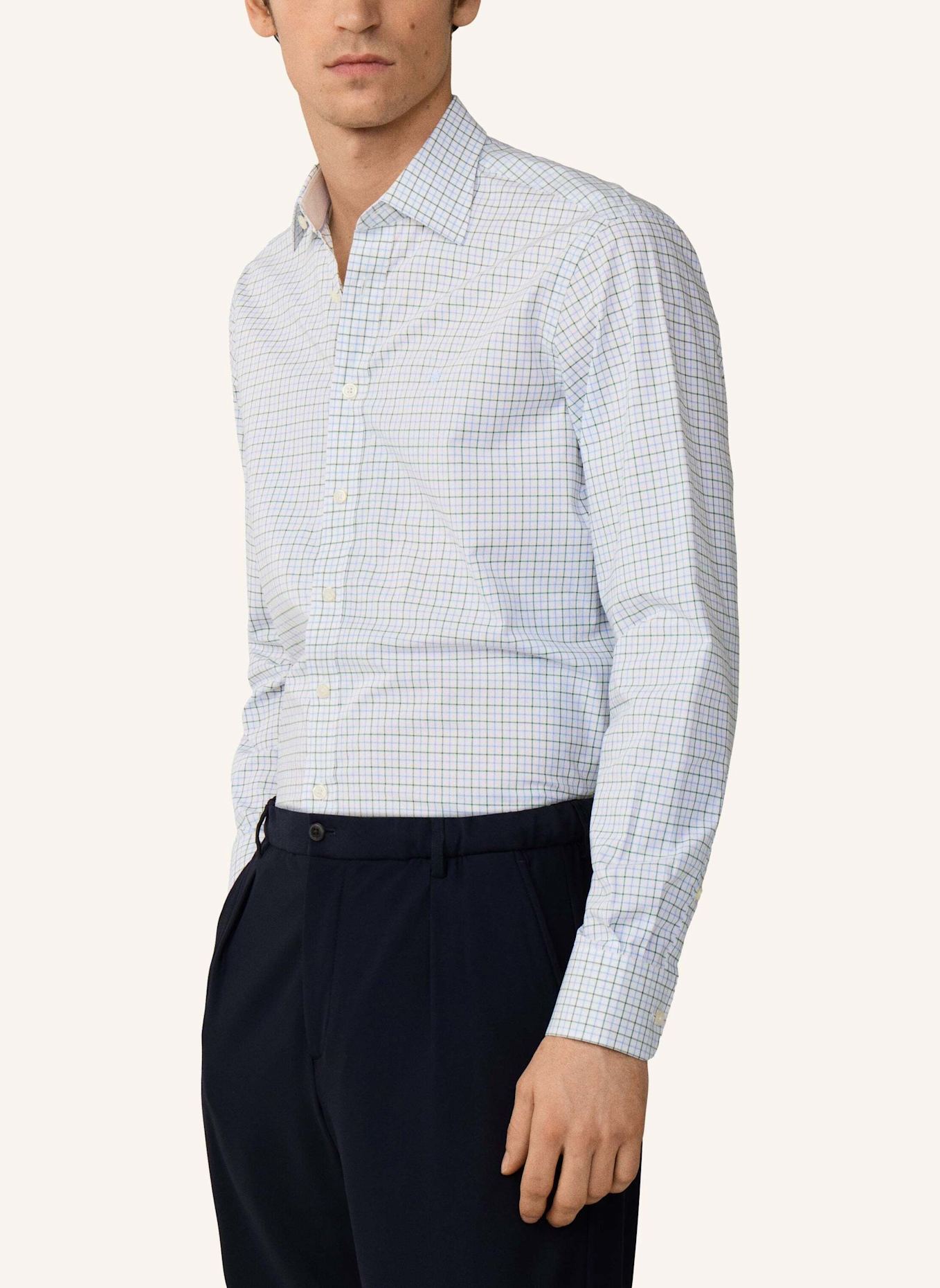 HACKETT LONDON Freizeithemd POPLIN TATTERSALL: GRÜN