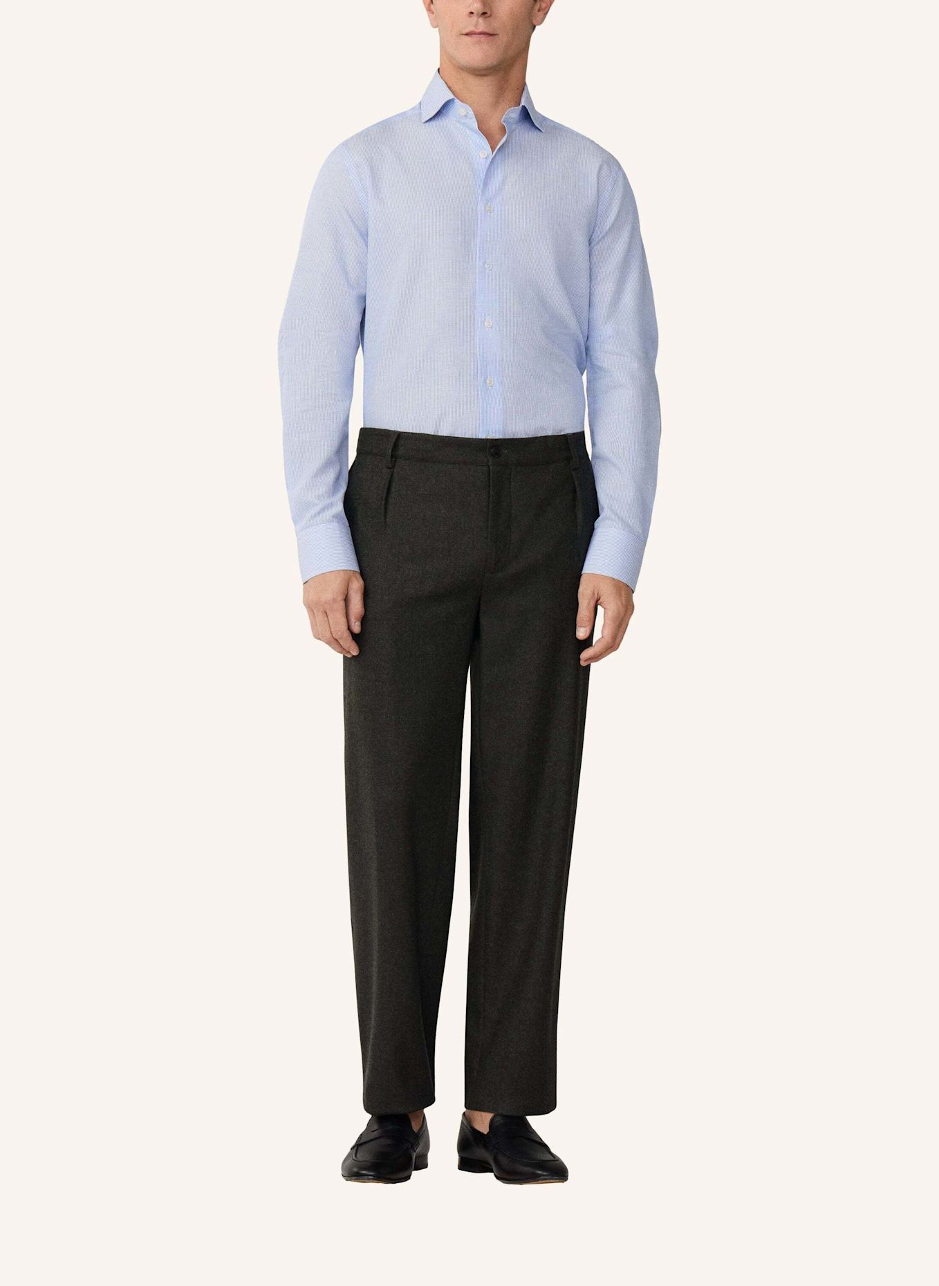 HACKETT LONDON Freizeithemd FORMAL COT LIN STR: HELLBLAU
