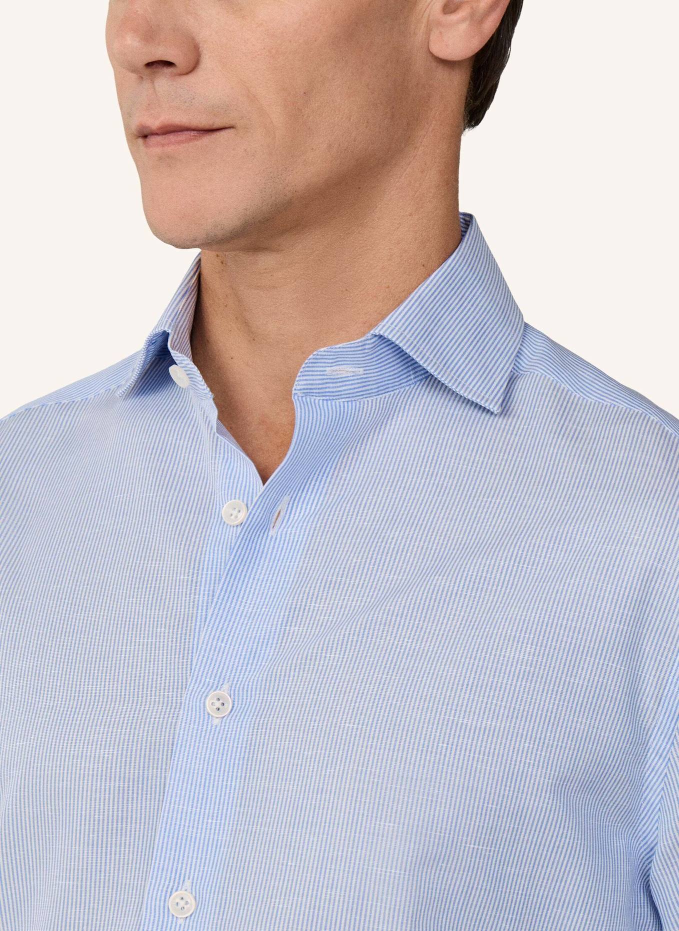 HACKETT LONDON Freizeithemd FORMAL COT LIN STR: HELLBLAU