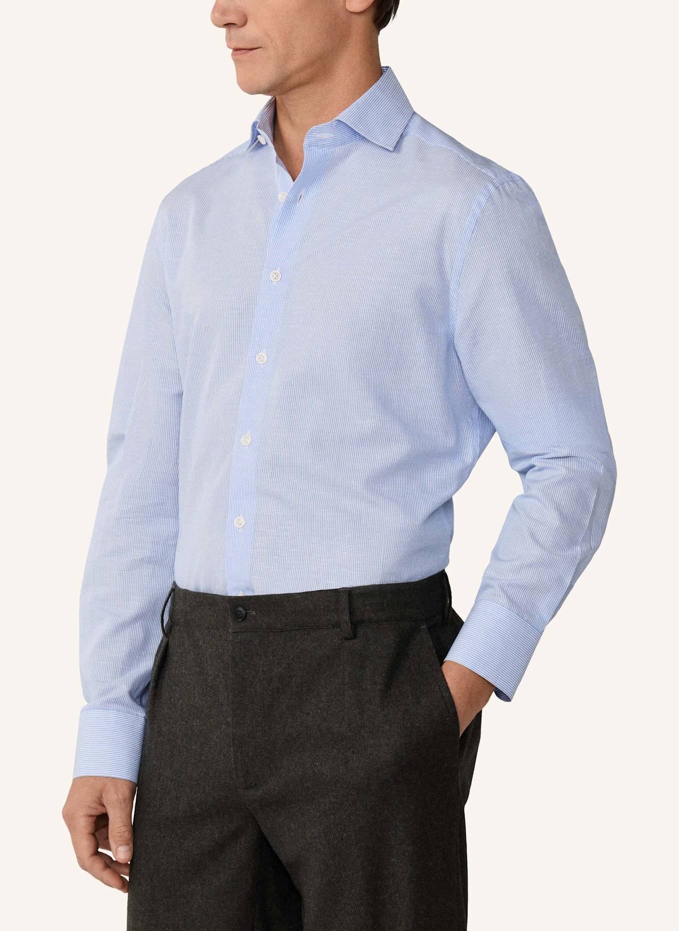 HACKETT LONDON Freizeithemd FORMAL COT LIN STR: HELLBLAU