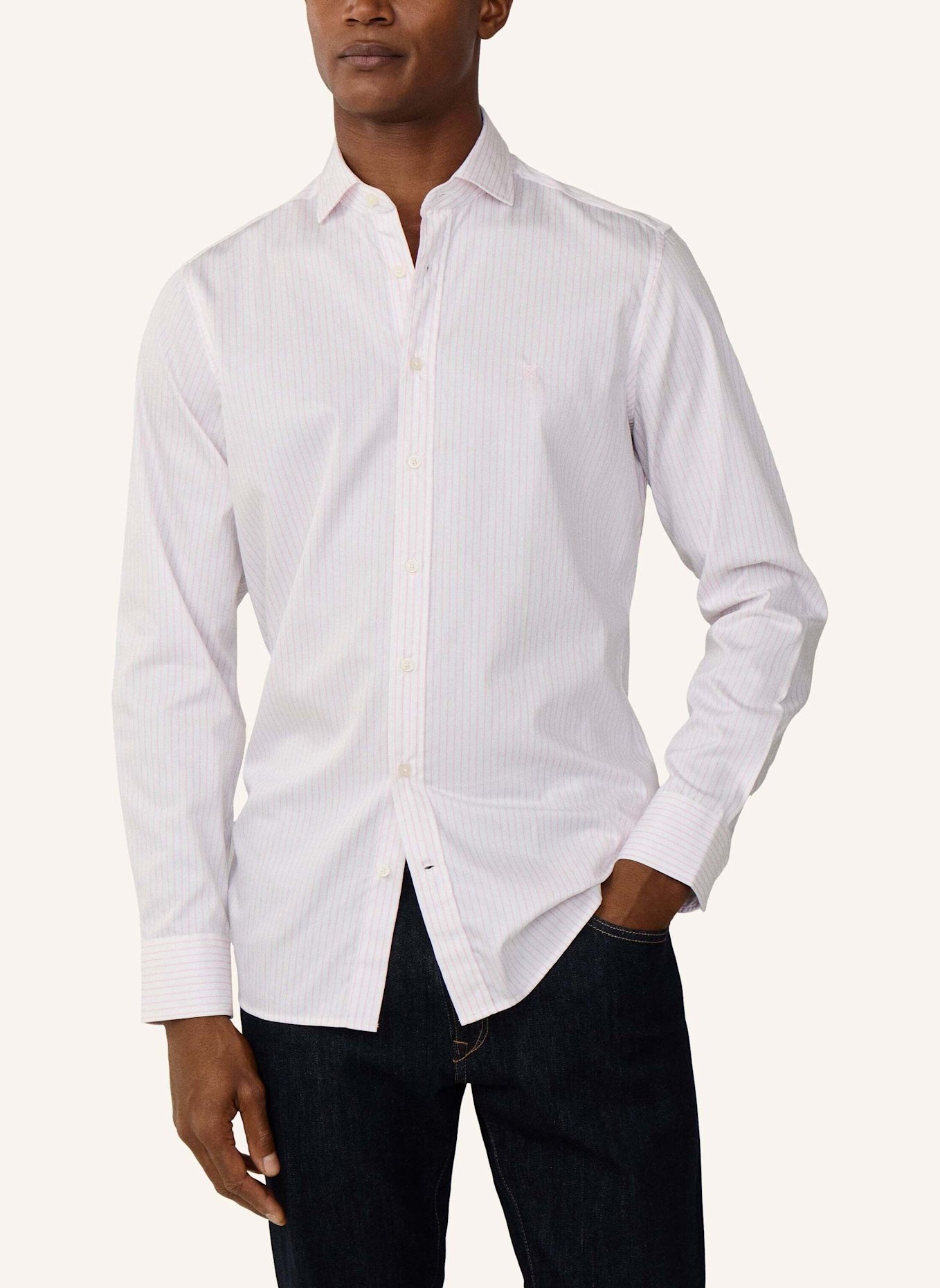 HACKETT LONDON Freizeithemd CITY WIDE STRIPE: HELLROSA