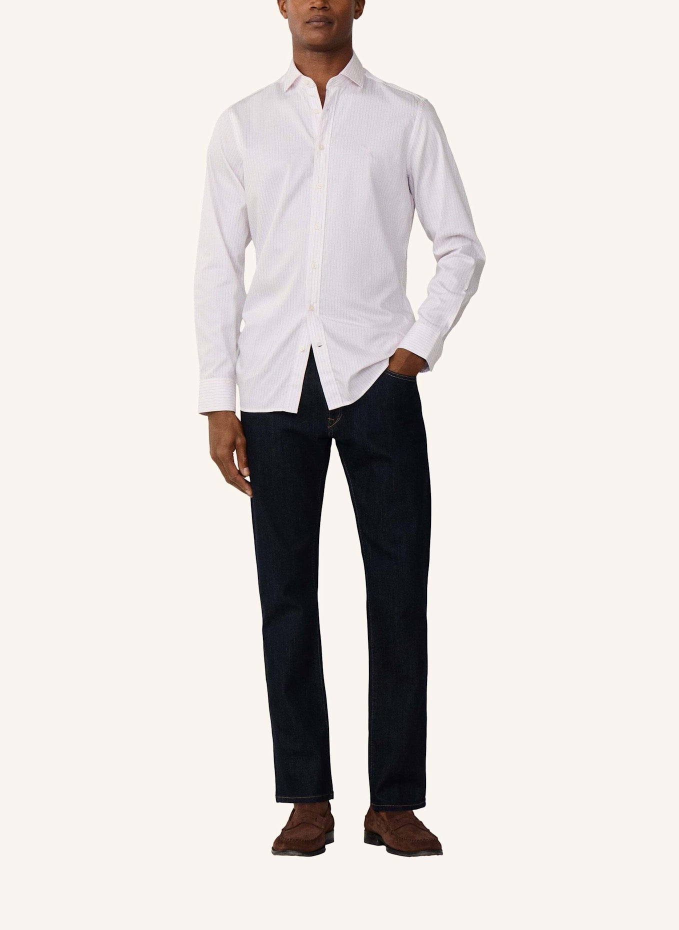 HACKETT LONDON Freizeithemd CITY WIDE STRIPE: HELLROSA