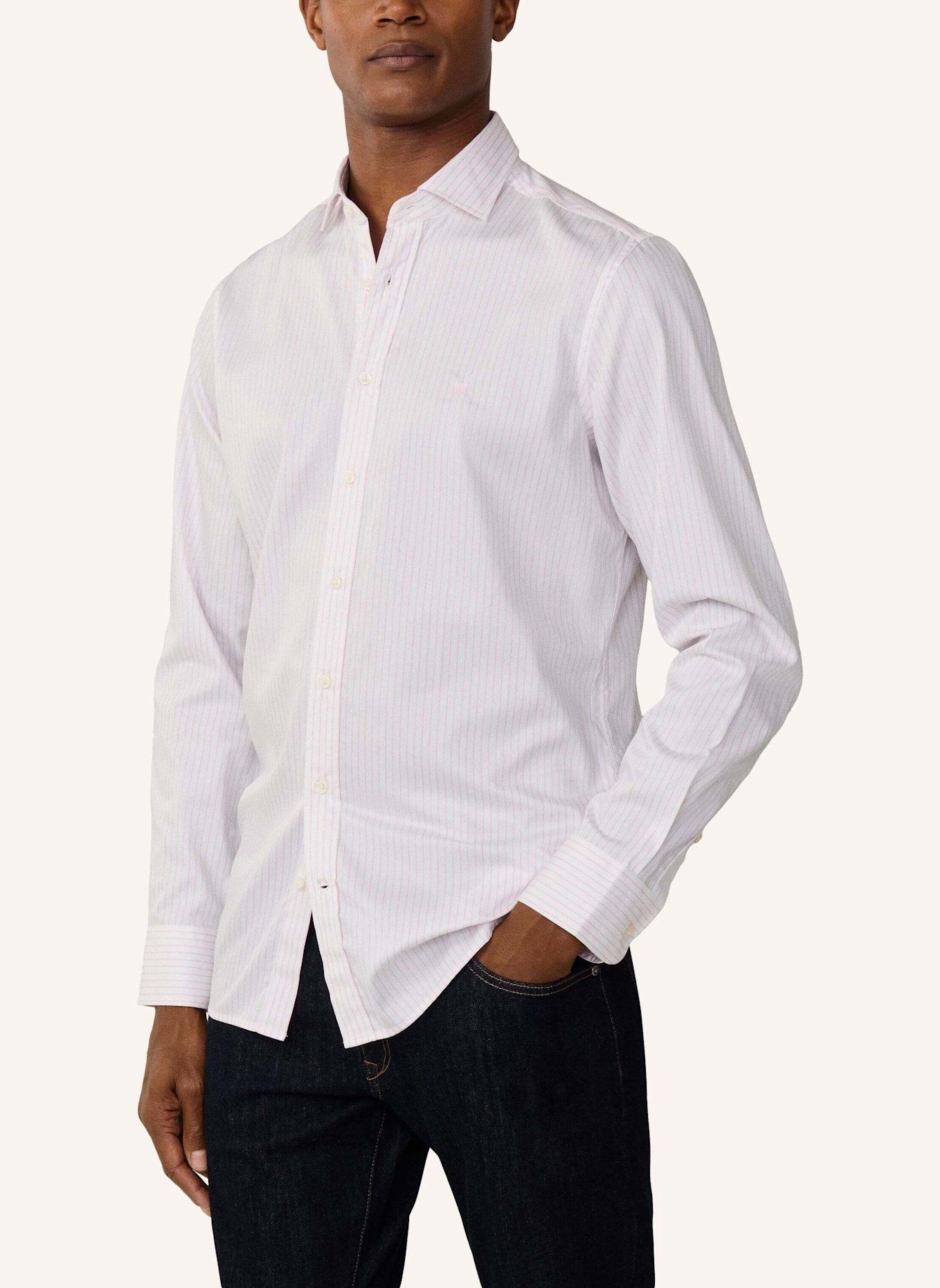 HACKETT LONDON Freizeithemd CITY WIDE STRIPE: HELLROSA