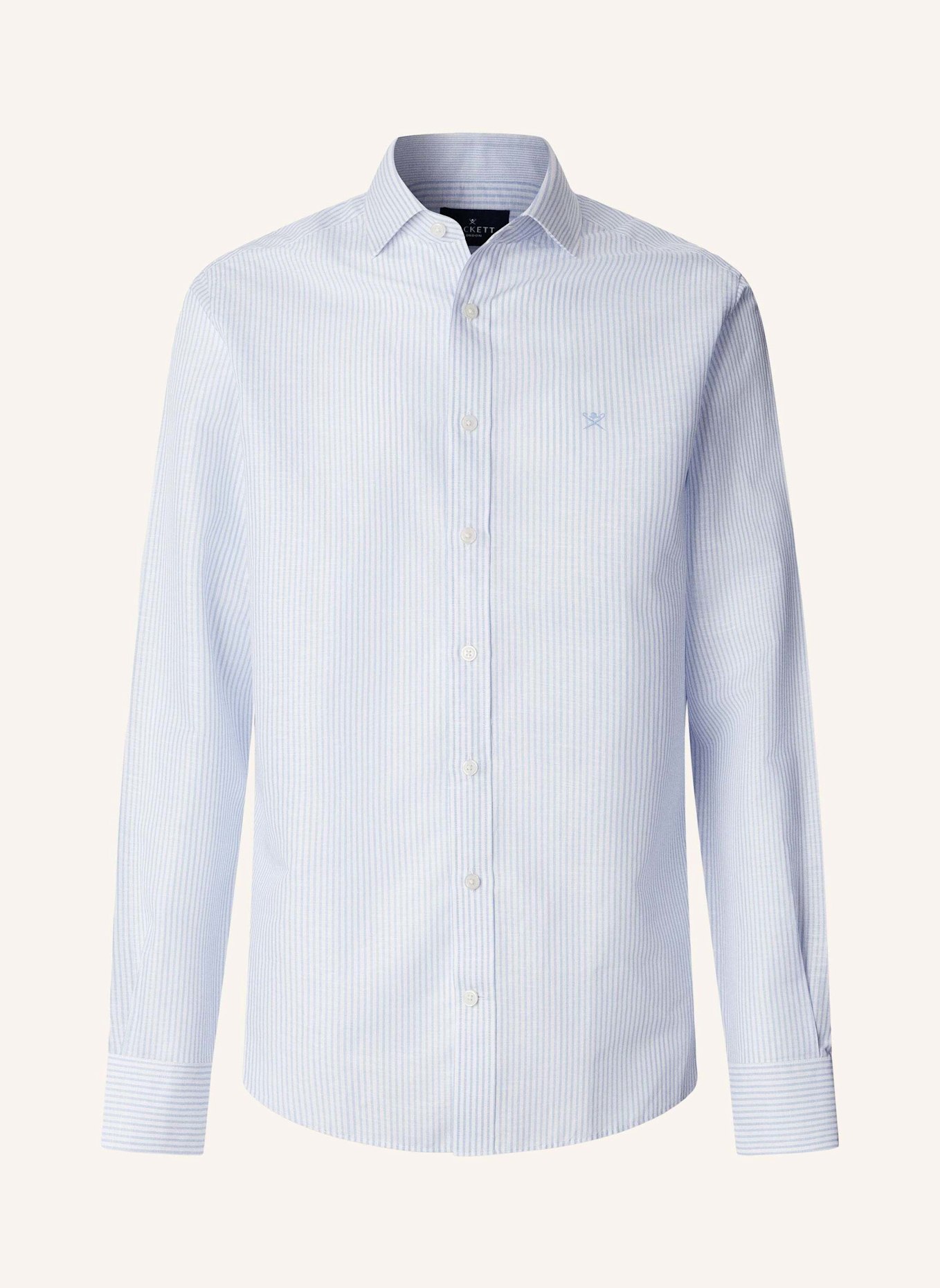 HACKETT LONDON Freizeithemd ESS LINEN BENGAL: BLAU
