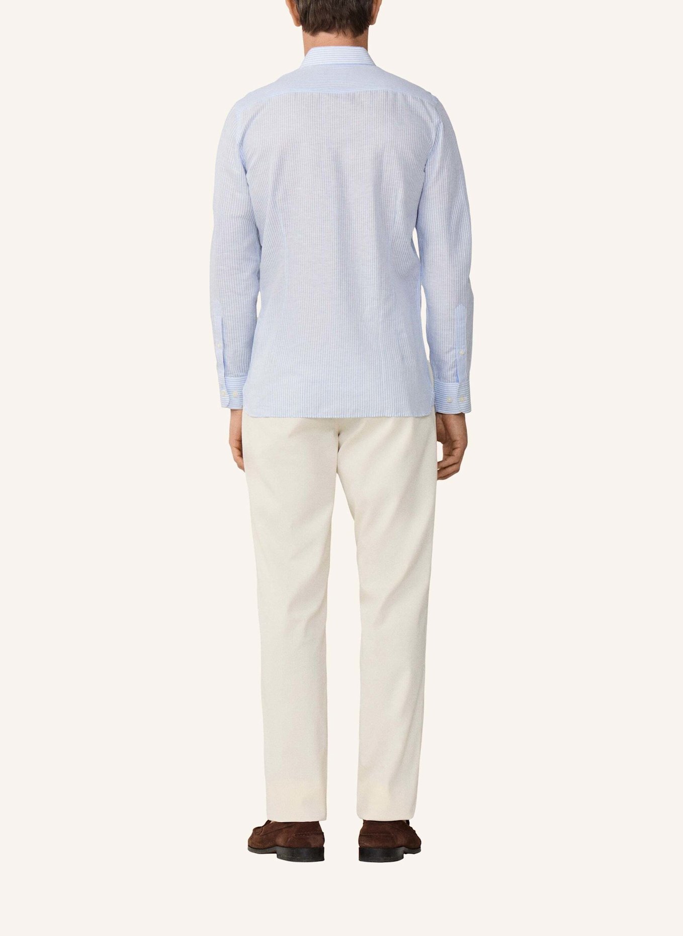 HACKETT LONDON Freizeithemd ESS LINEN BENGAL: BLAU