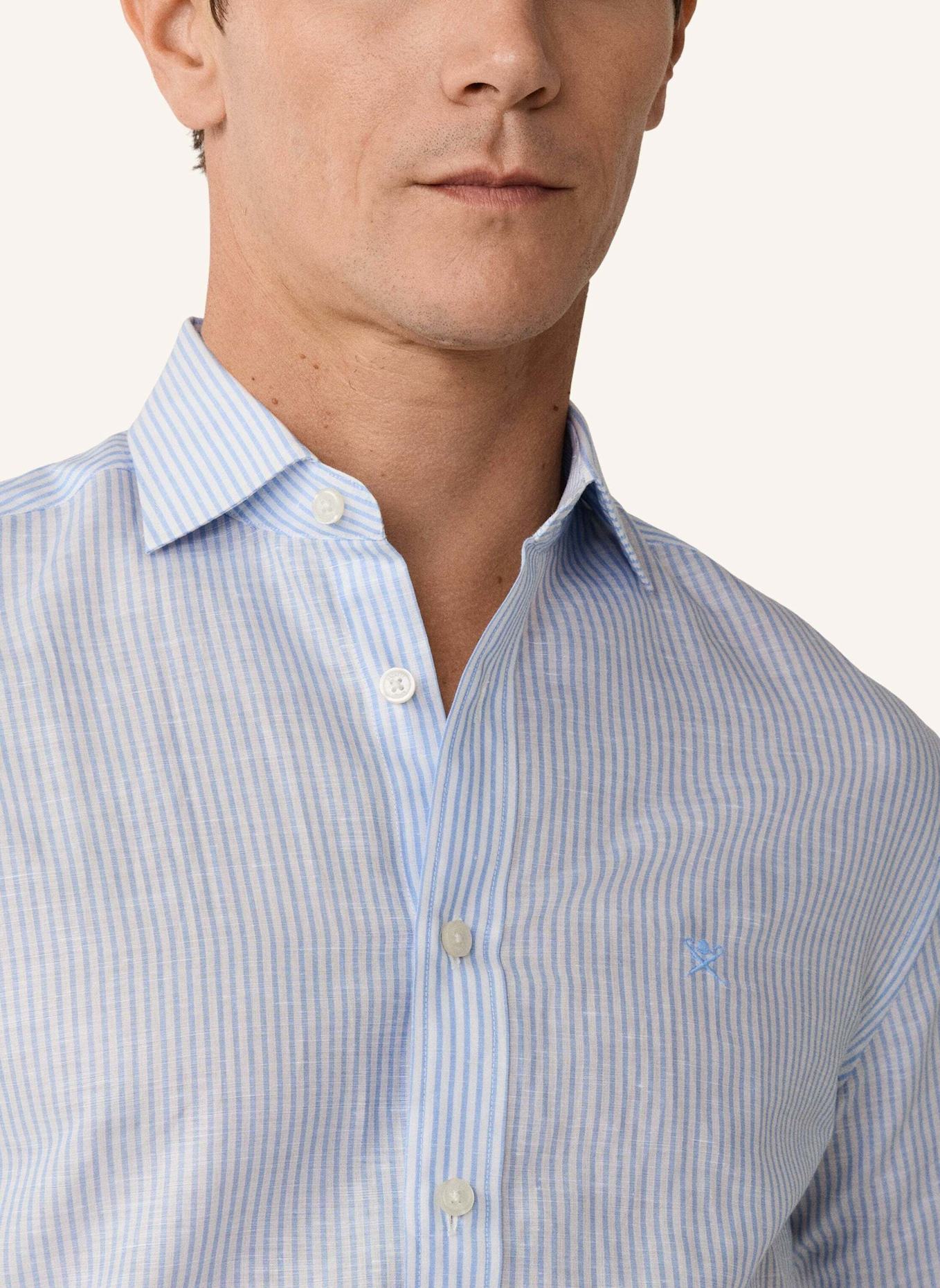 HACKETT LONDON Freizeithemd ESS LINEN BENGAL: BLAU