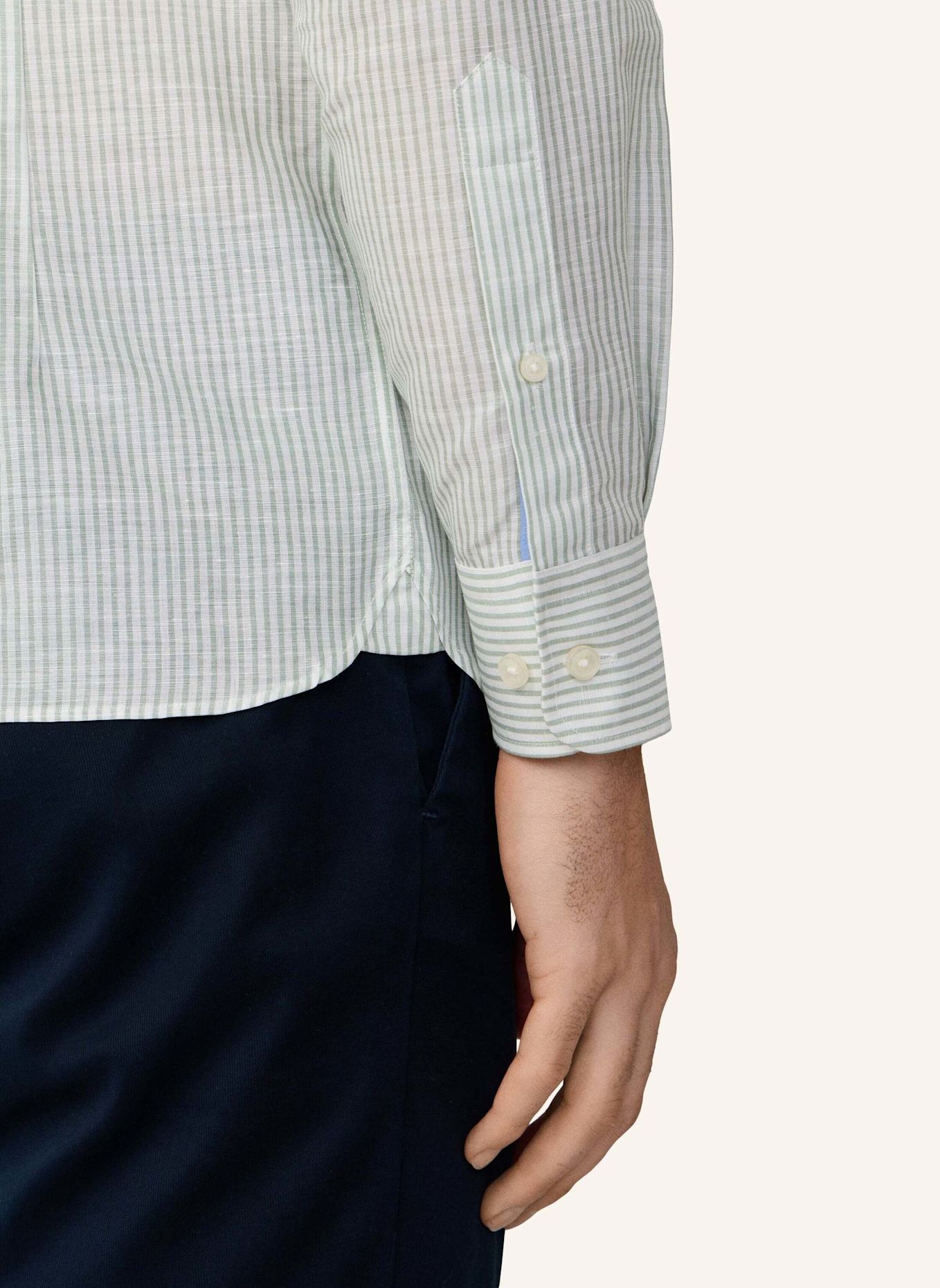 HACKETT LONDON Freizeithemd ESS LINEN BENGAL: GRÜN