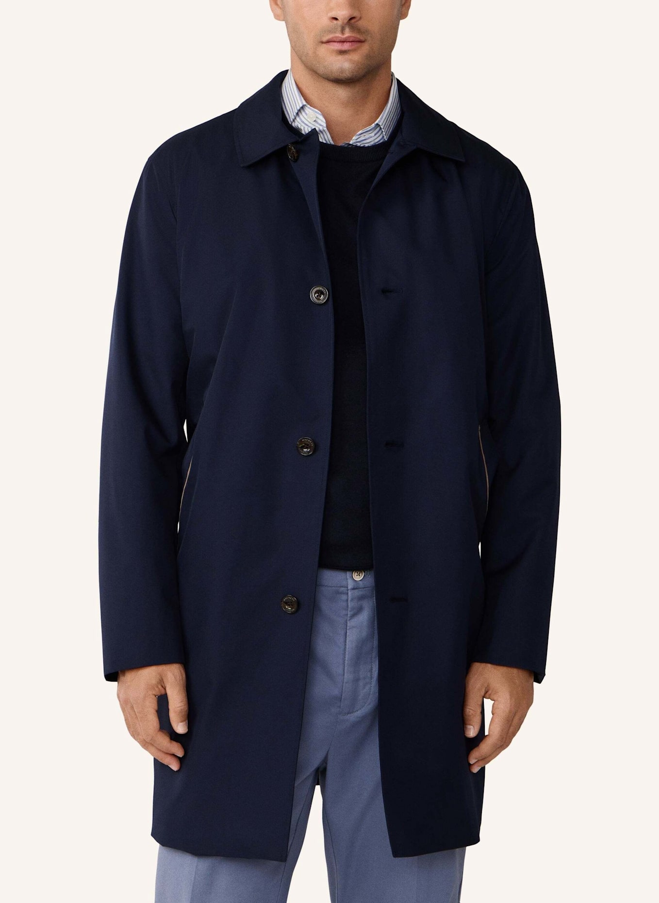 HACKETT LONDON Trench Mantel BELGRAVIA MAC: BLAU