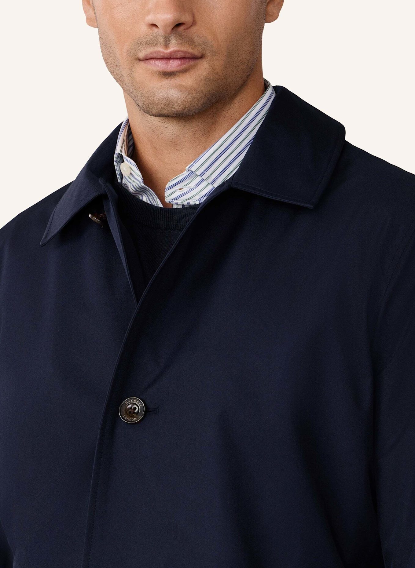 HACKETT LONDON Trench Mantel BELGRAVIA MAC: BLAU