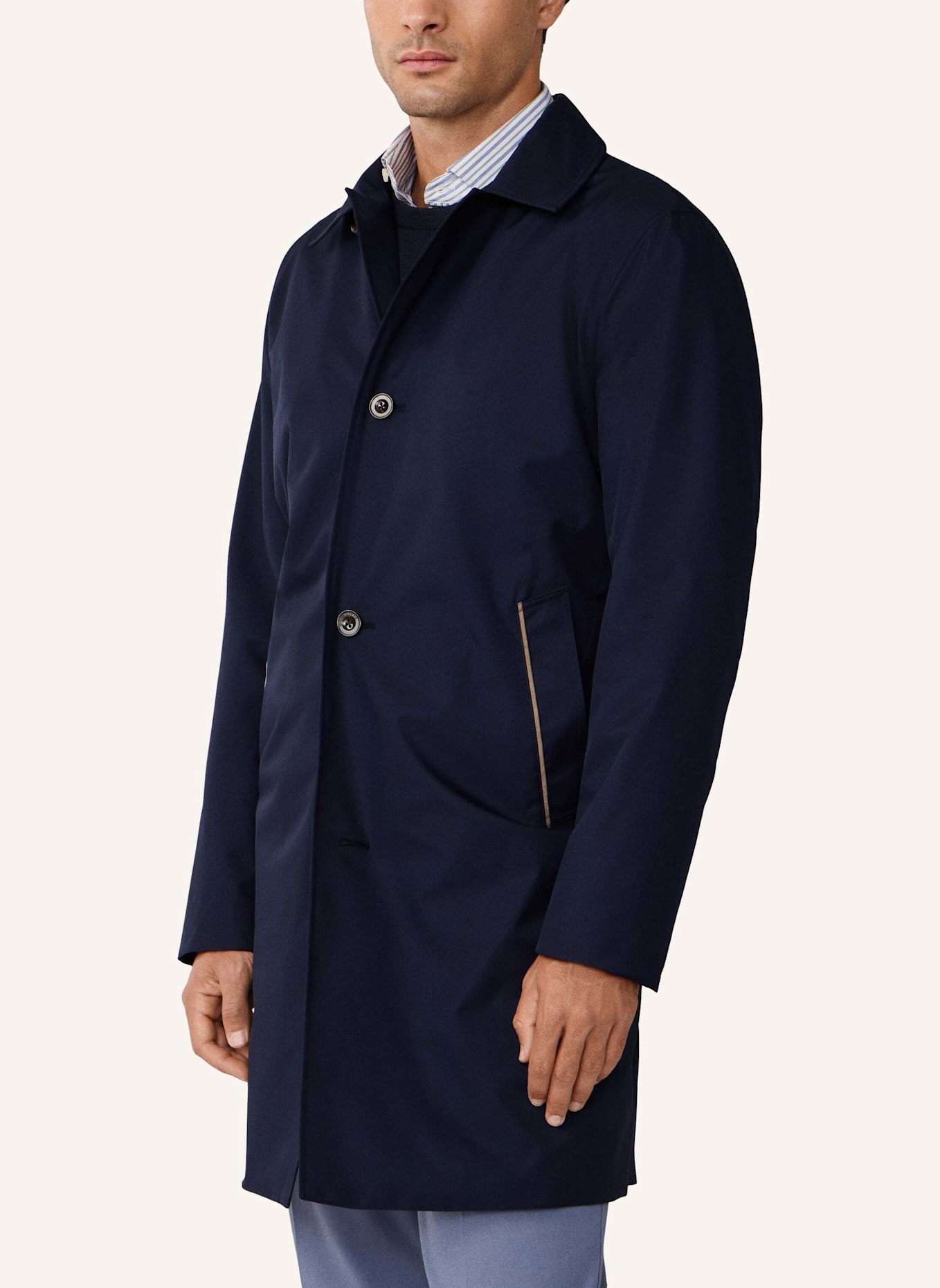 HACKETT LONDON Trench Mantel BELGRAVIA MAC: BLAU