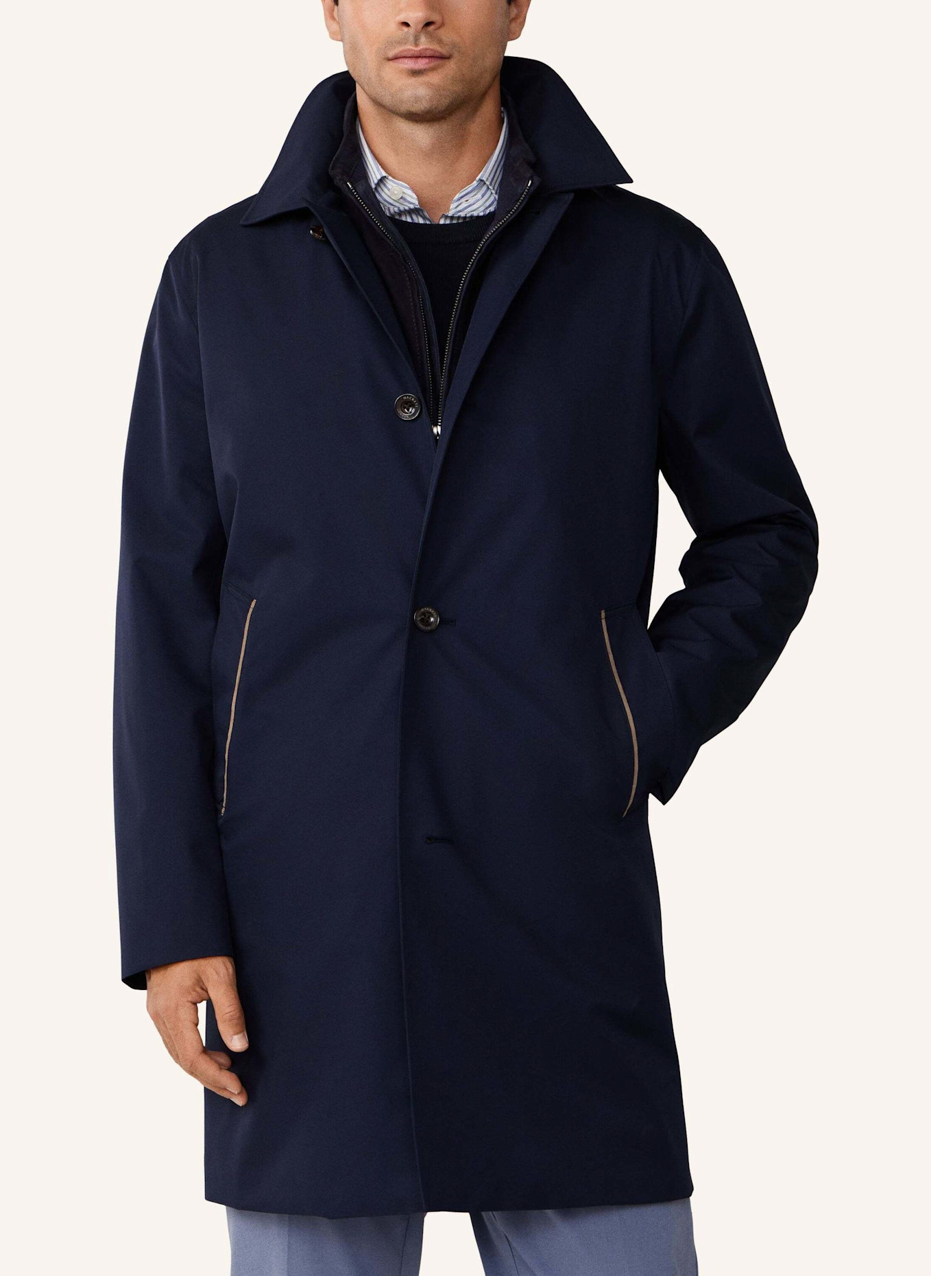 HACKETT LONDON Trench Mantel BELGRAVIA MAC: BLAU