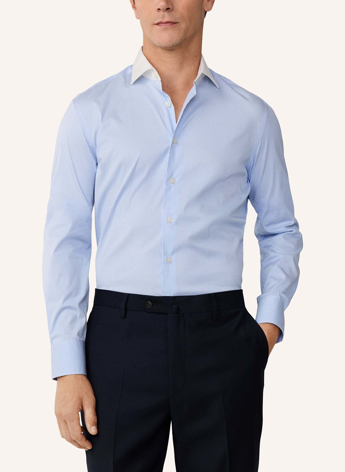 HACKETT LONDON Freizeithemd FINE STRIPE W COLLAR: BLAU