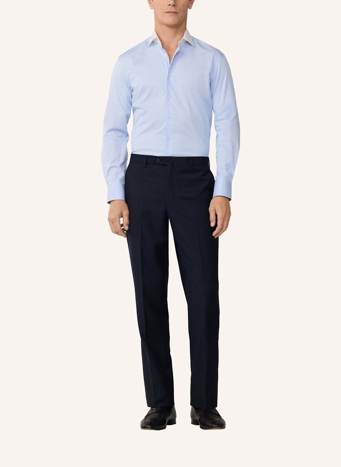 HACKETT LONDON Freizeithemd FINE STRIPE W COLLAR: BLAU