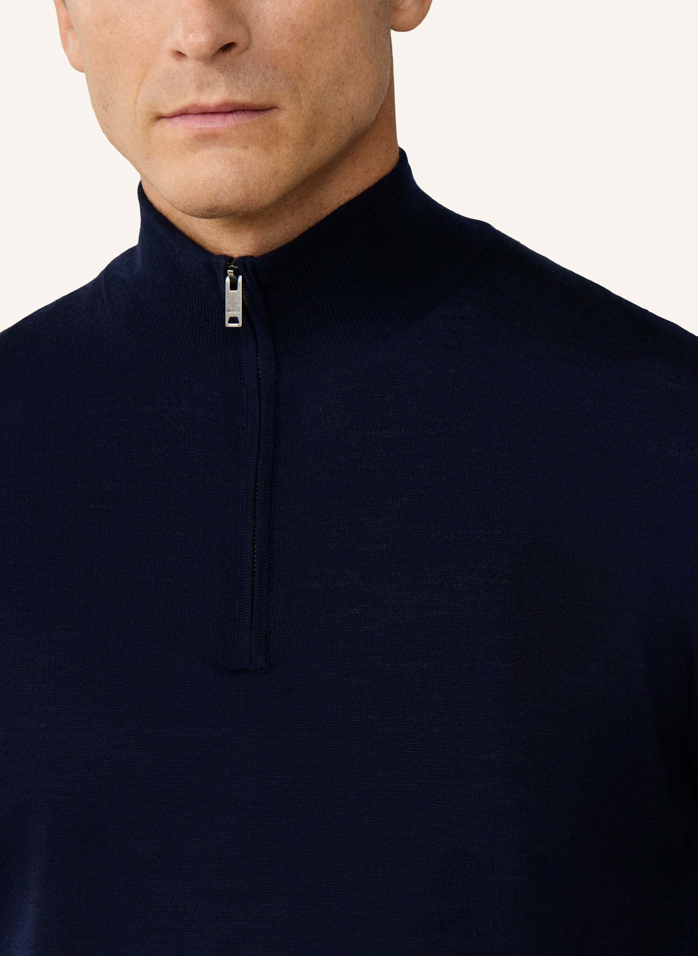 HACKETT LONDON Pullover ESS MERINO HZIP: BLAU