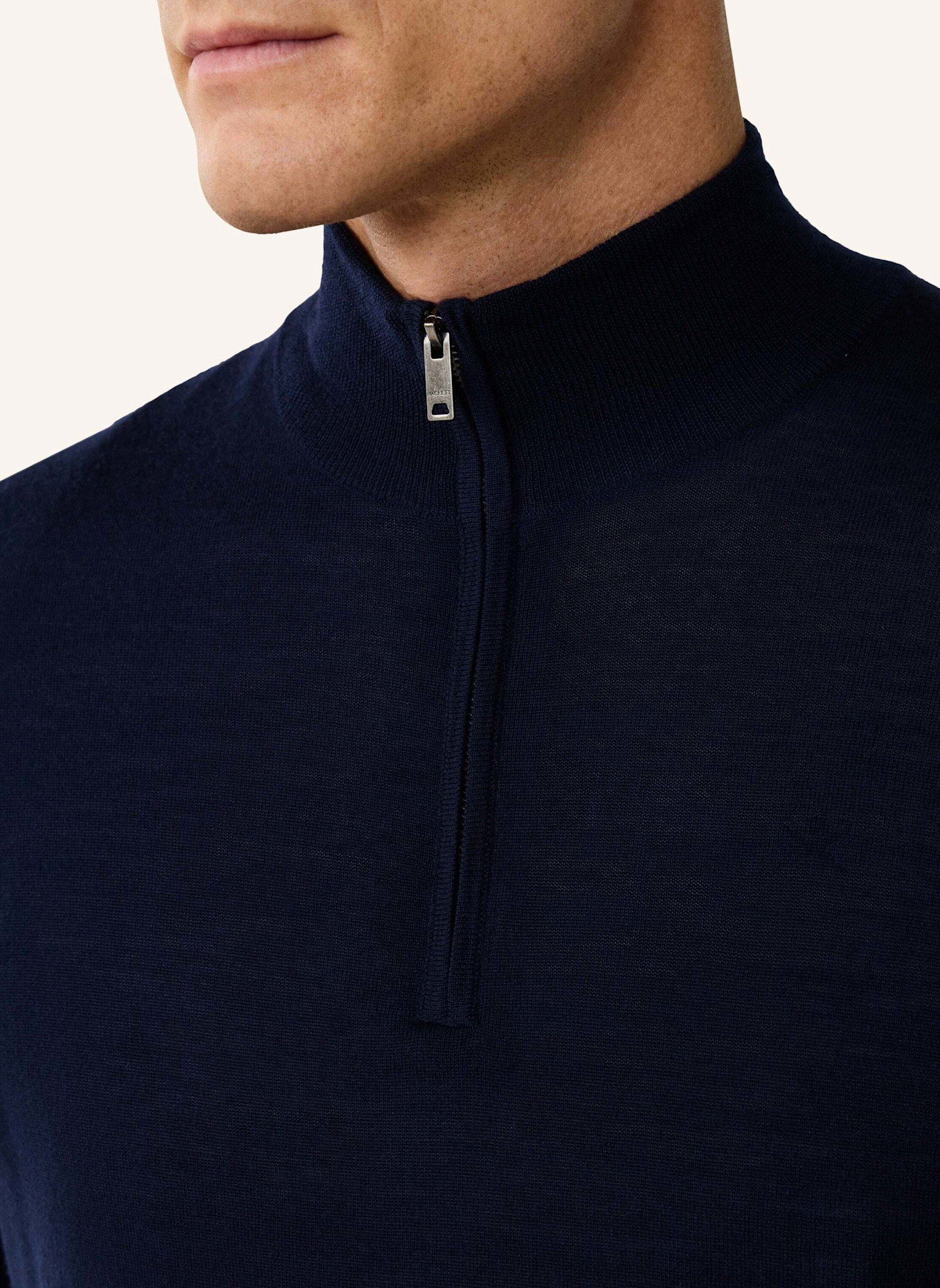 HACKETT LONDON Pullover ESS MERINO HZIP: BLAU
