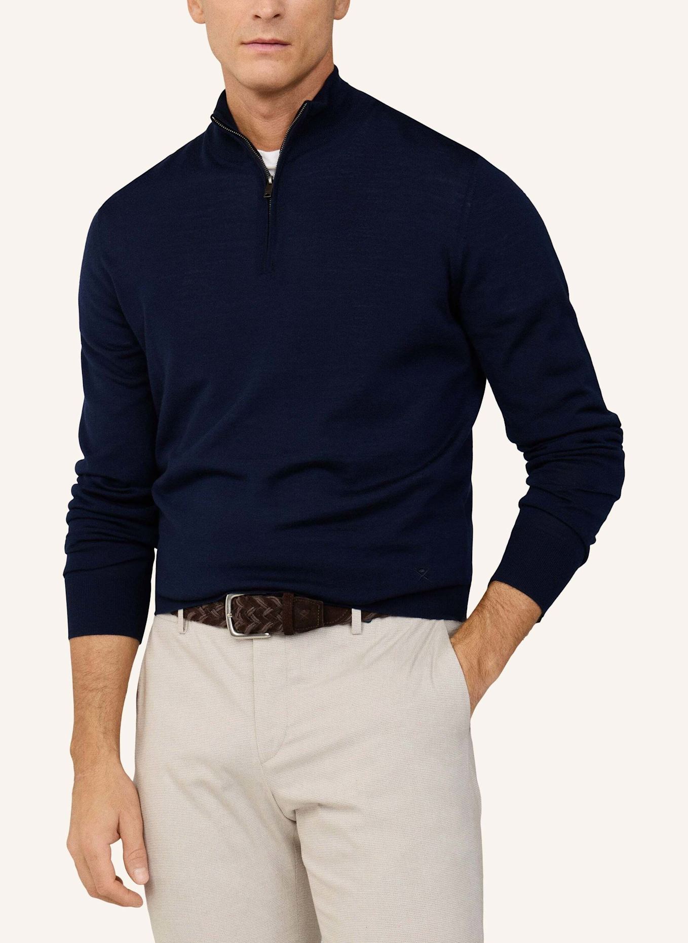 HACKETT LONDON Pullover ESS MERINO HZIP: BLAU