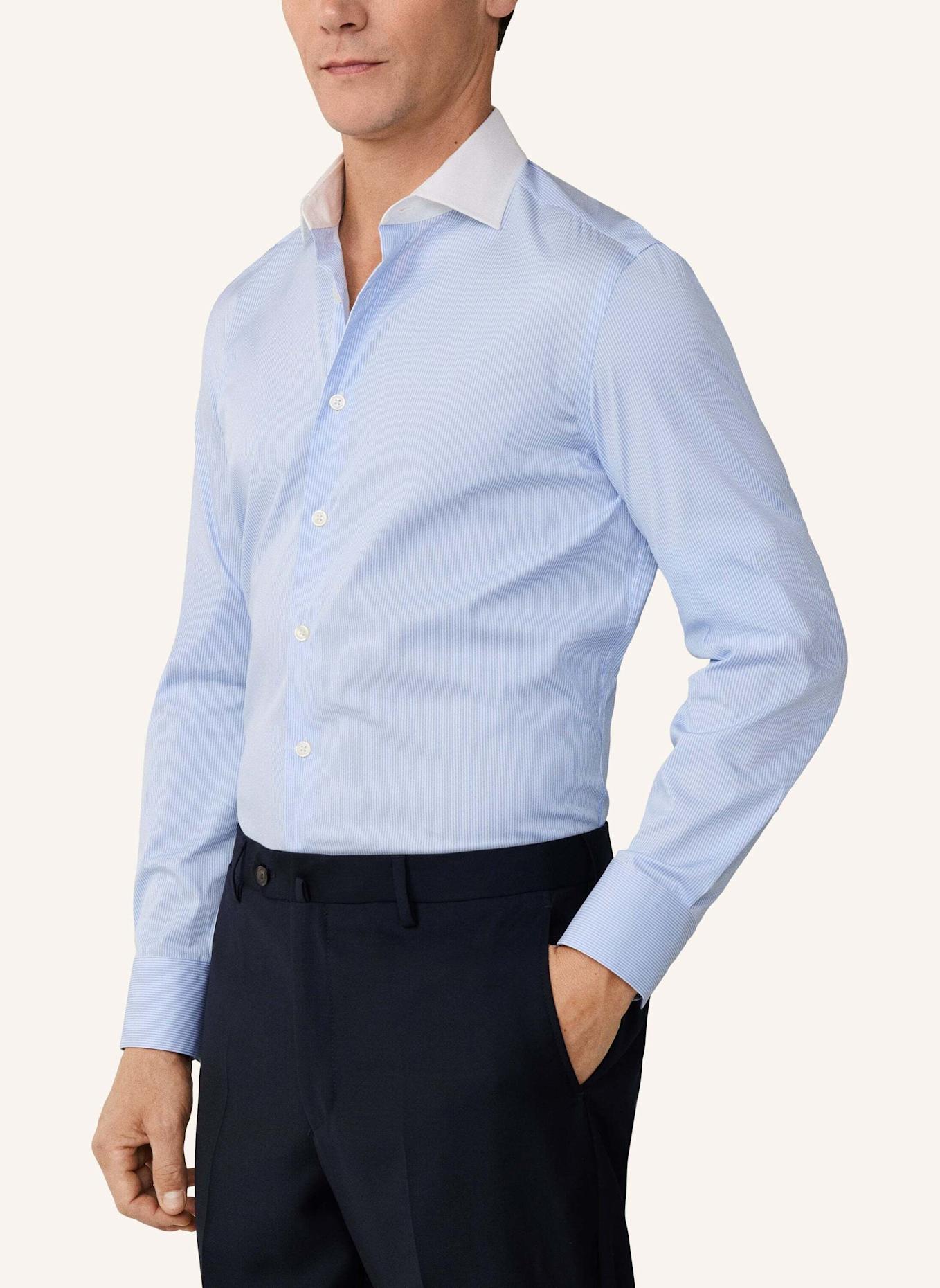HACKETT LONDON Freizeithemd FINE STRIPE W COLLAR: BLAU
