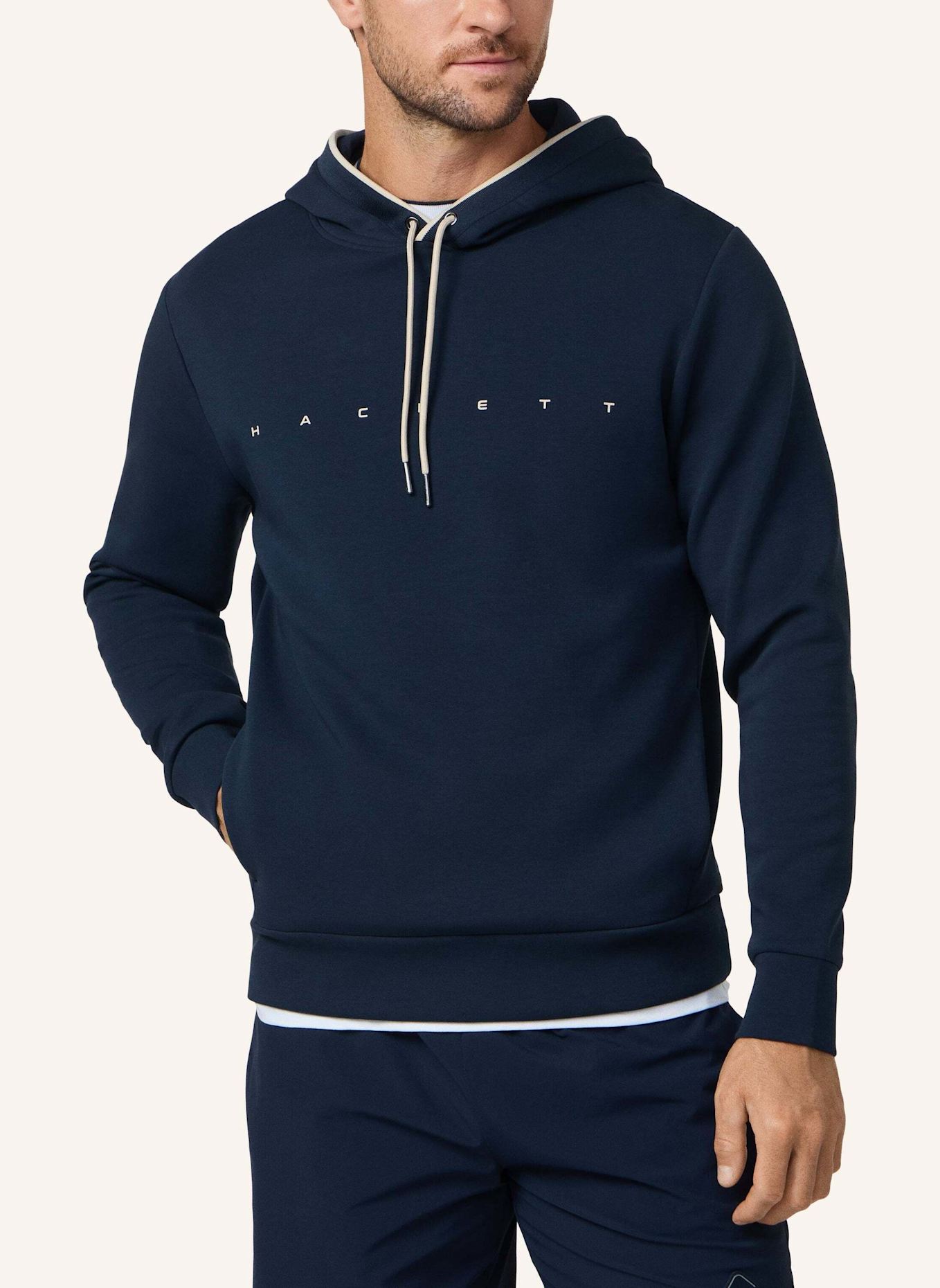 HACKETT LONDON Hoodieshirt HS ESSENTIAL HOODY: DUNKELBLAU