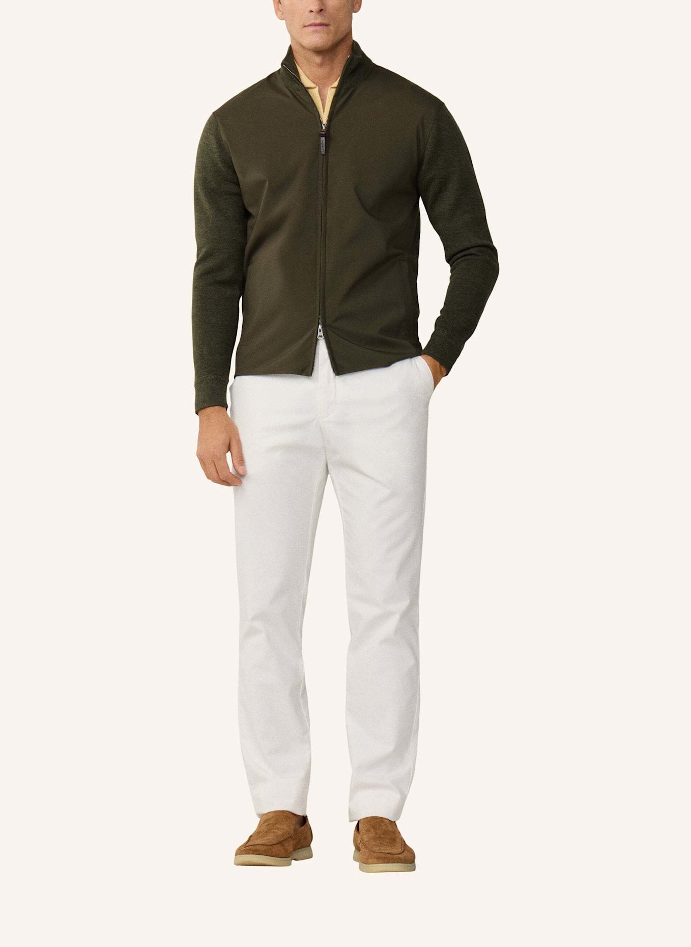 HACKETT LONDON Hoodiejacke TRAVEL NY/KNIT FZ HYB: GRÜN