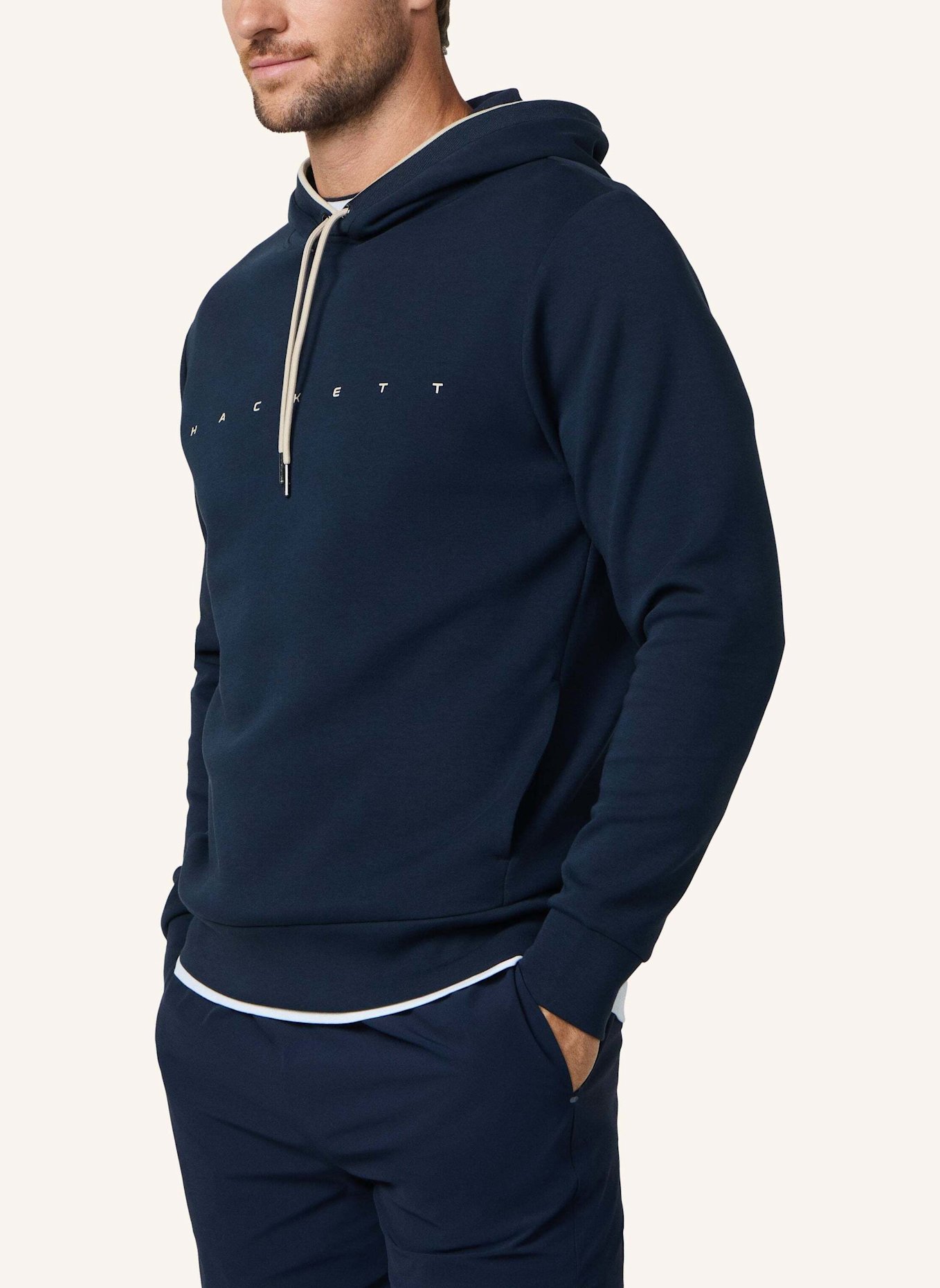 HACKETT LONDON Hoodieshirt HS ESSENTIAL HOODY: DUNKELBLAU
