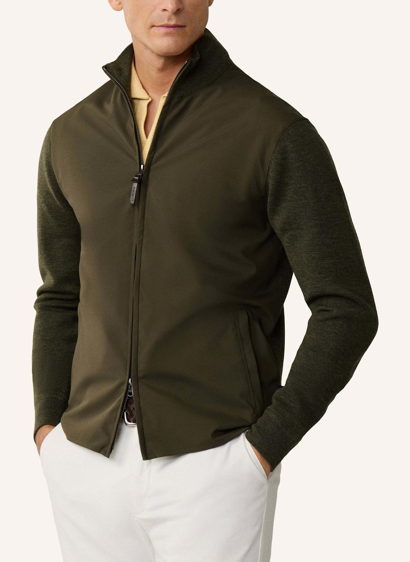 HACKETT LONDON Hoodiejacke TRAVEL NY/KNIT FZ HYB: GRÜN