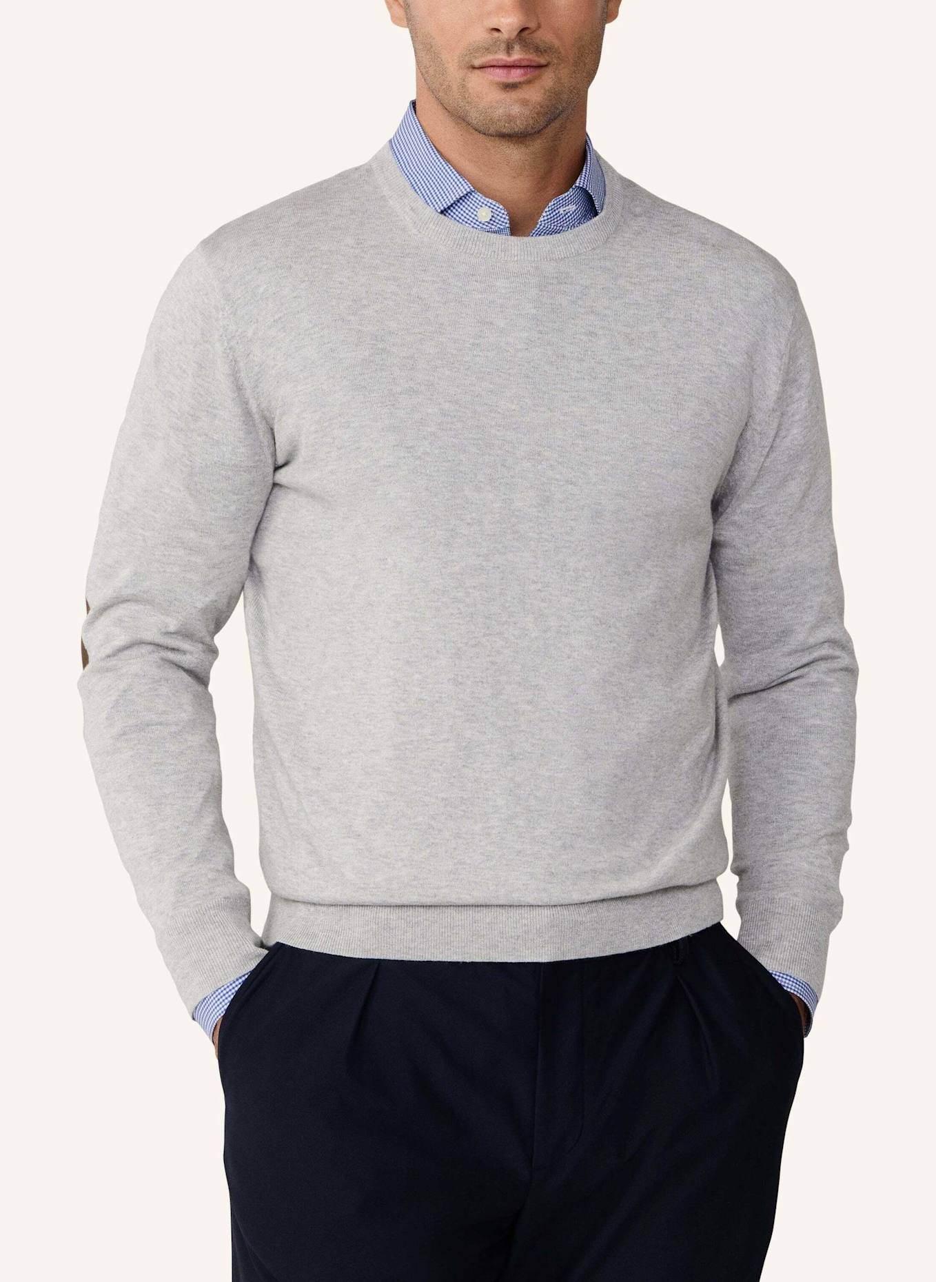 HACKETT LONDON Pullover COTTON CASH CREW: GRAU