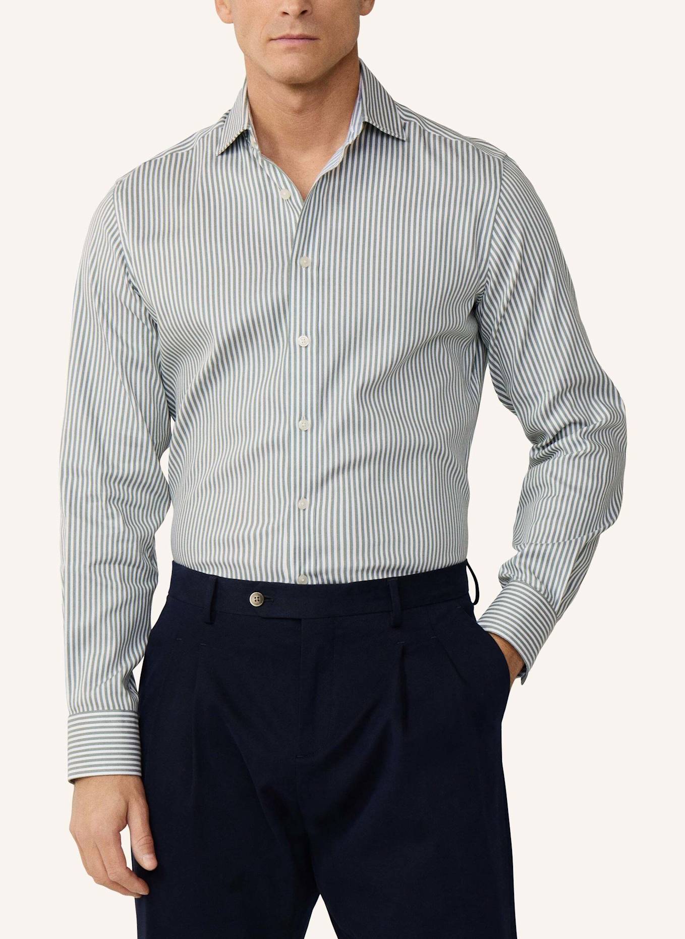 HACKETT LONDON Freizeithemd DOUBLE FACE BENGAL STR: GRÜN