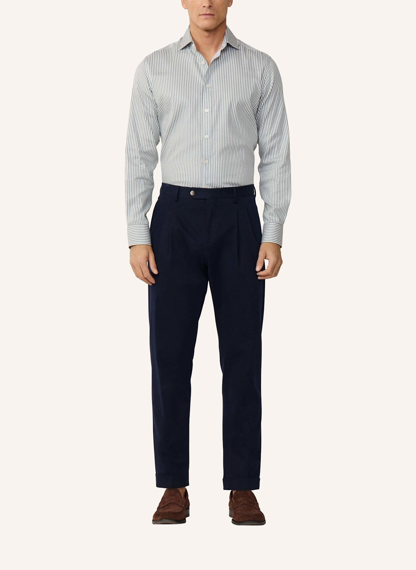 HACKETT LONDON Freizeithemd DOUBLE FACE BENGAL STR: GRÜN