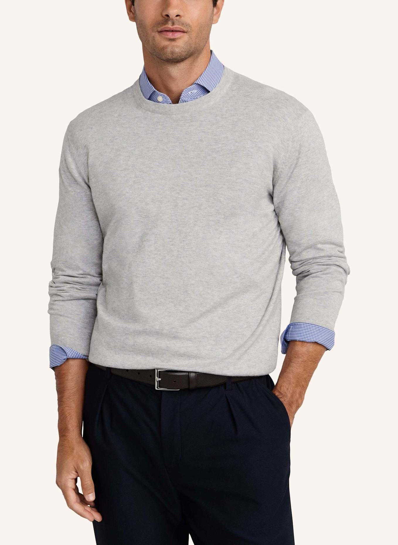 HACKETT LONDON Pullover COTTON CASH CREW: GRAU
