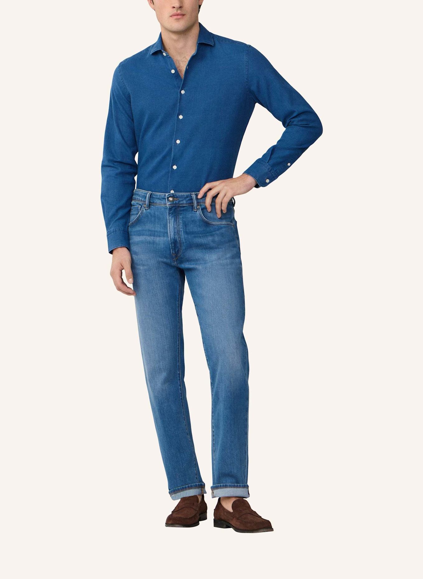 HACKETT LONDON Freizeithemd TEXTURED DENIM: DUNKELBLAU