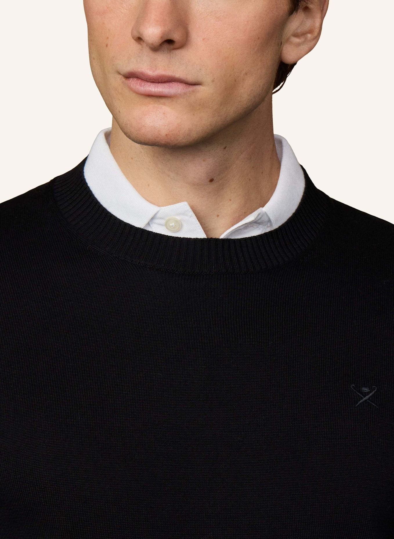 HACKETT LONDON Pullover ESS COTTON CREW: SCHWARZ