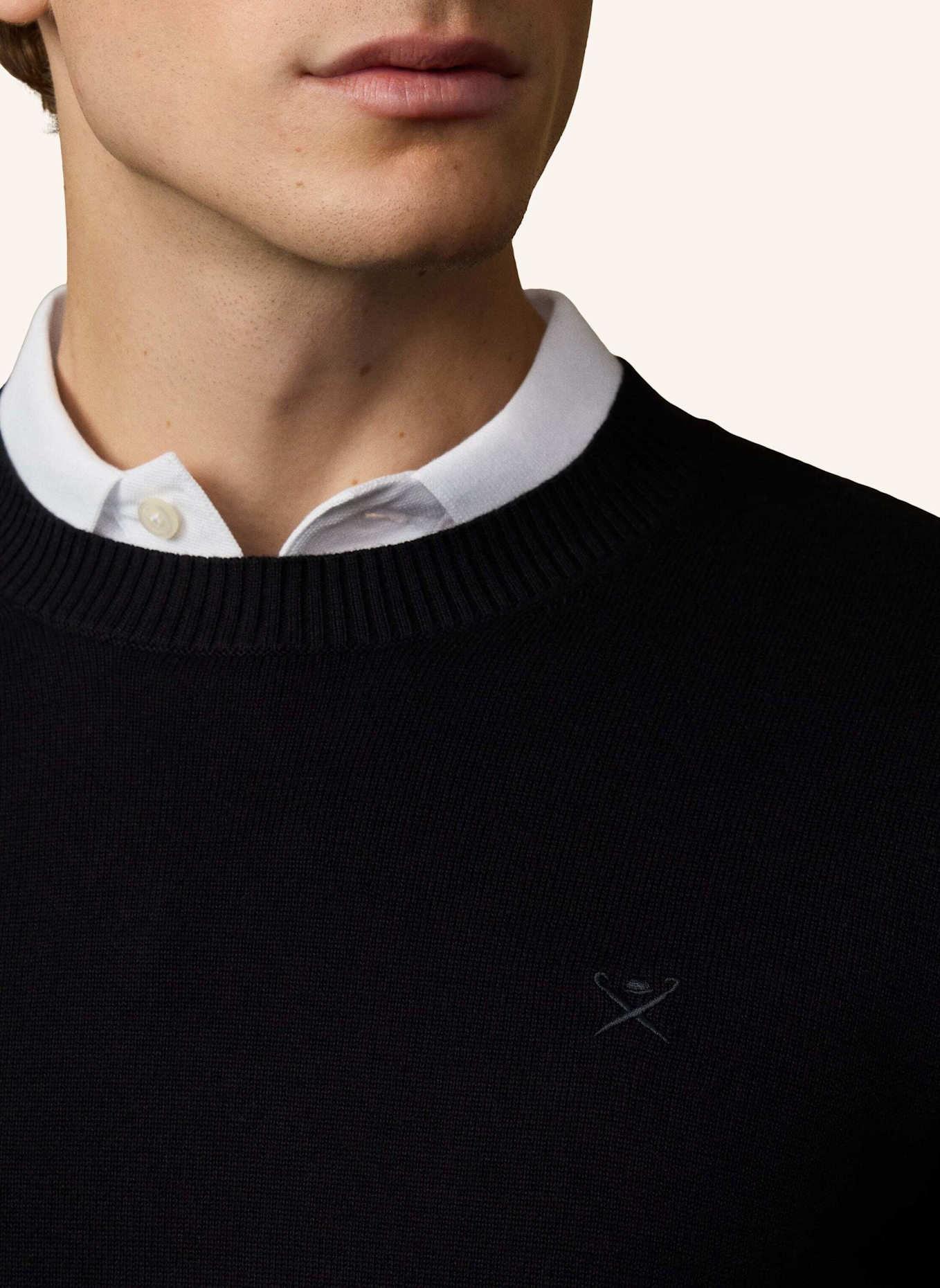 HACKETT LONDON Pullover ESS COTTON CREW: SCHWARZ