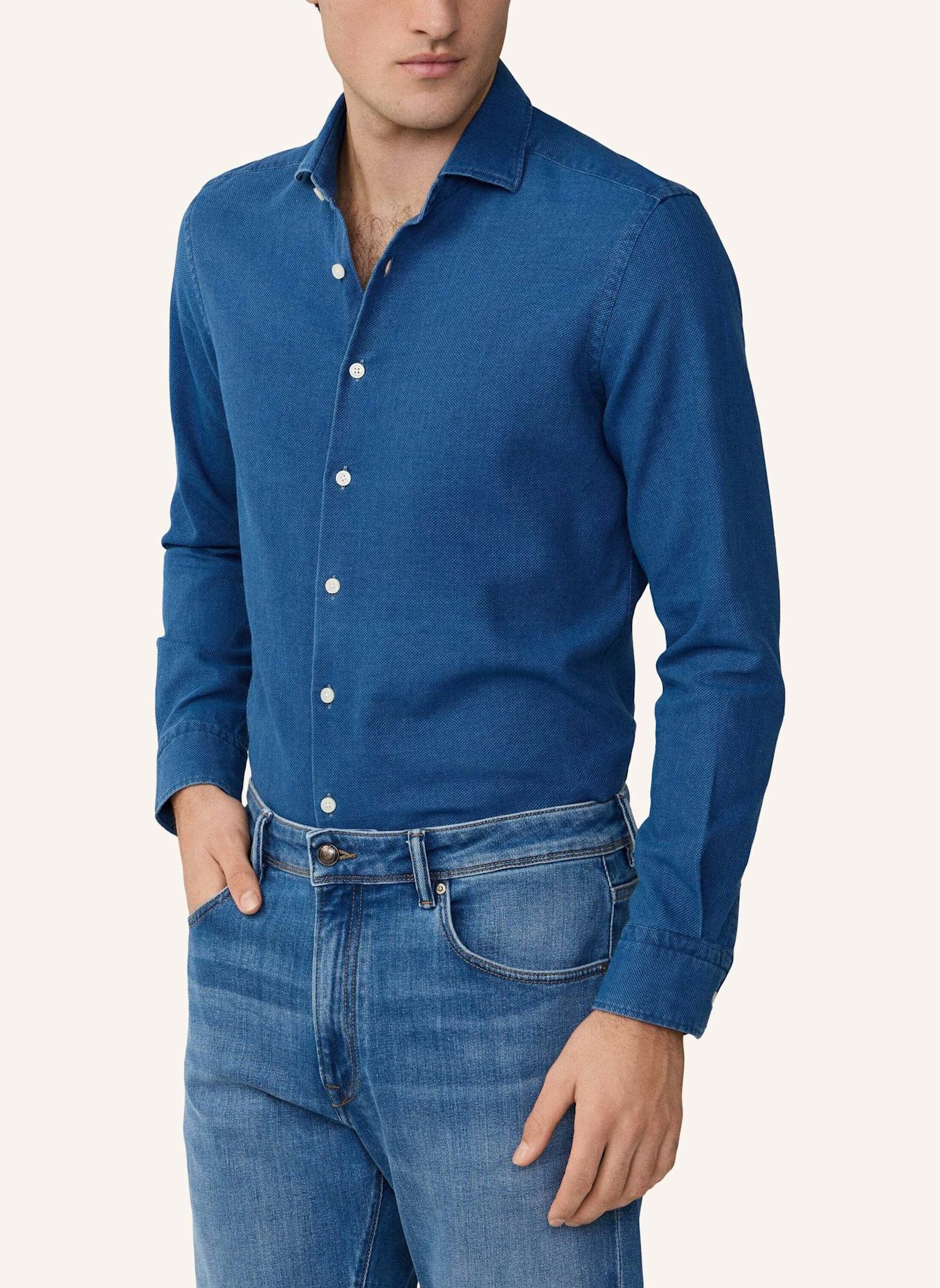 HACKETT LONDON Freizeithemd TEXTURED DENIM: DUNKELBLAU