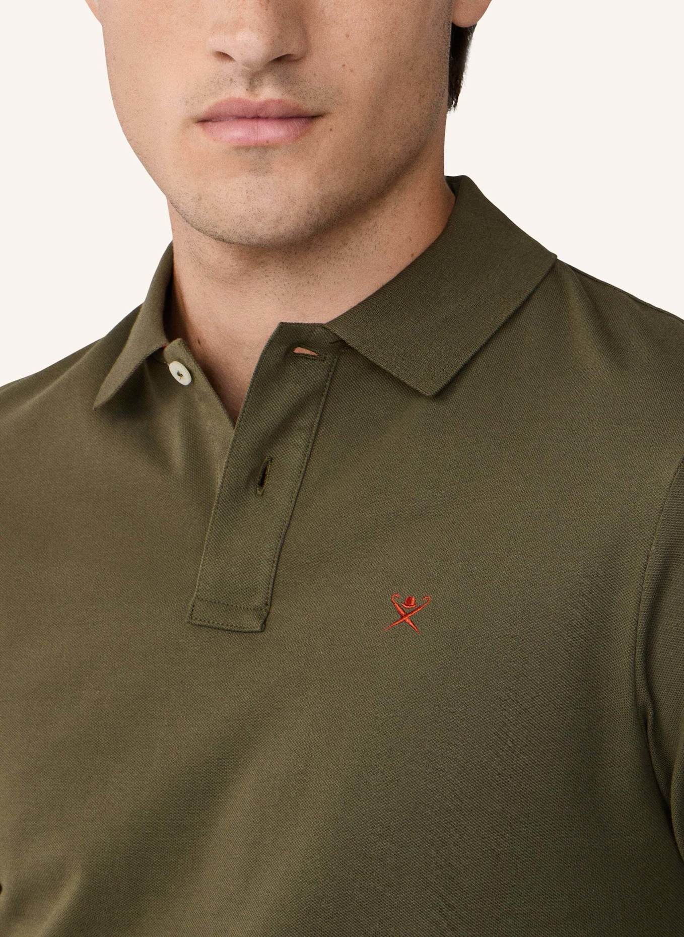 HACKETT LONDON Poloshirt SLIM FIT LOGO LS: GRÜN