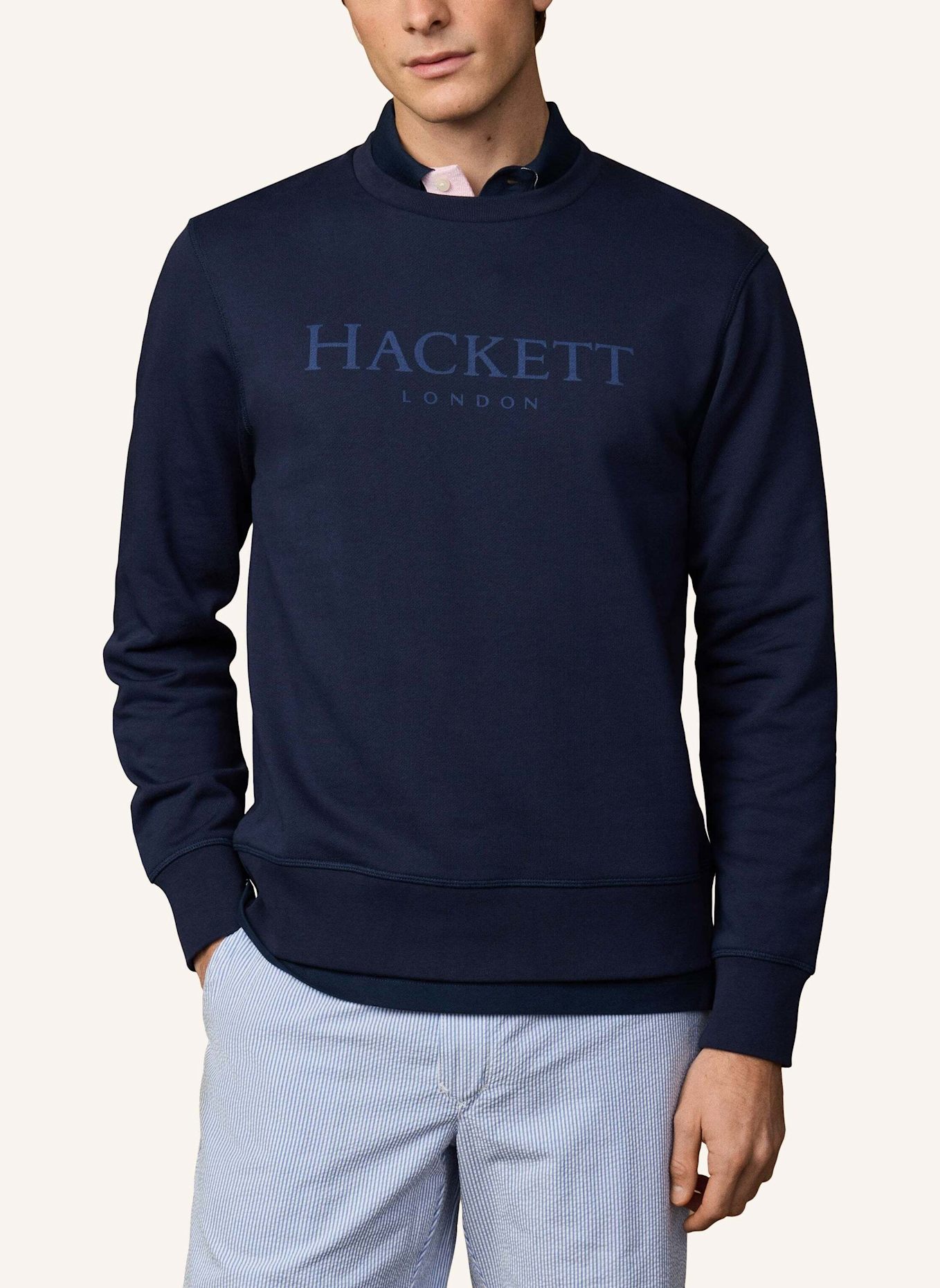 HACKETT LONDON Sweatshirt HERITAGE ESS CREW: BLAU