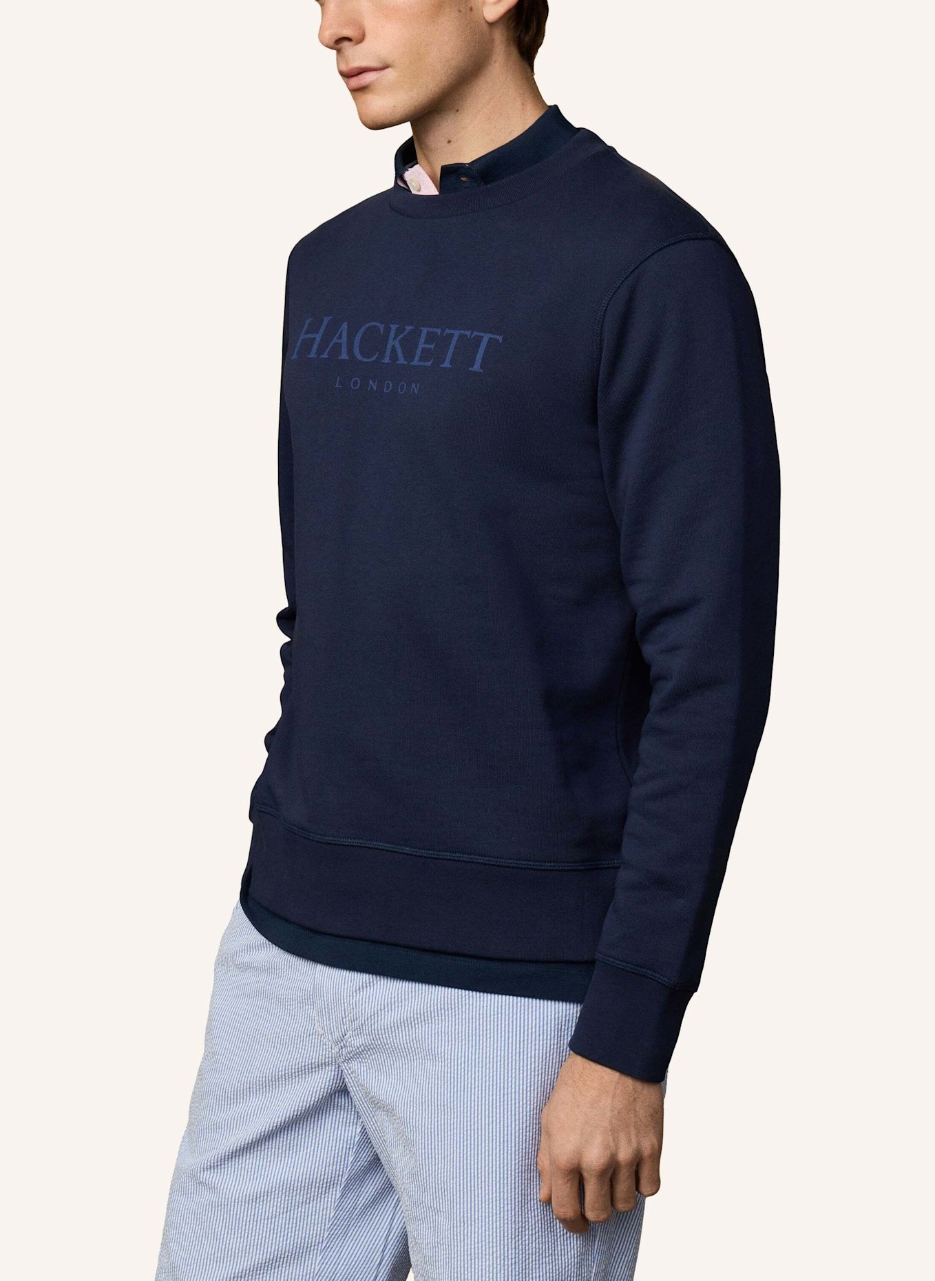 HACKETT LONDON Sweatshirt HERITAGE ESS CREW: BLAU