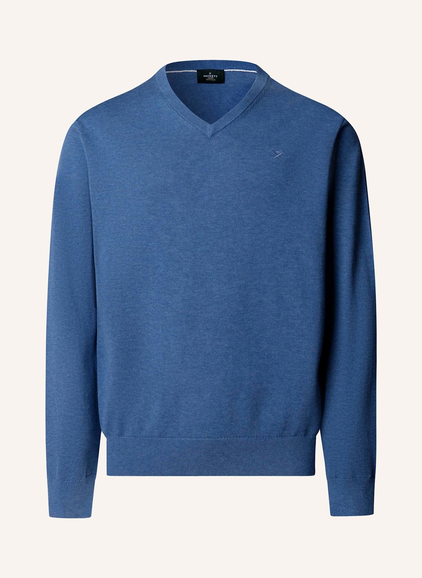 HACKETT LONDON Pullover ESS COTTON V NECK: BLAU
